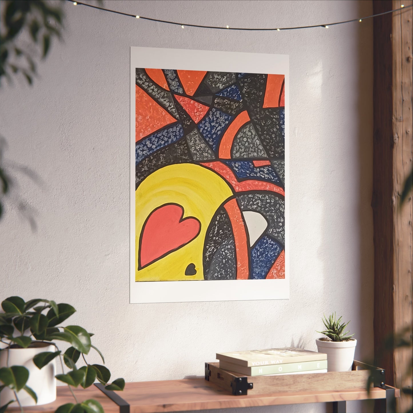 2 HEARTS. Vibrant Abstract Fine Art Print