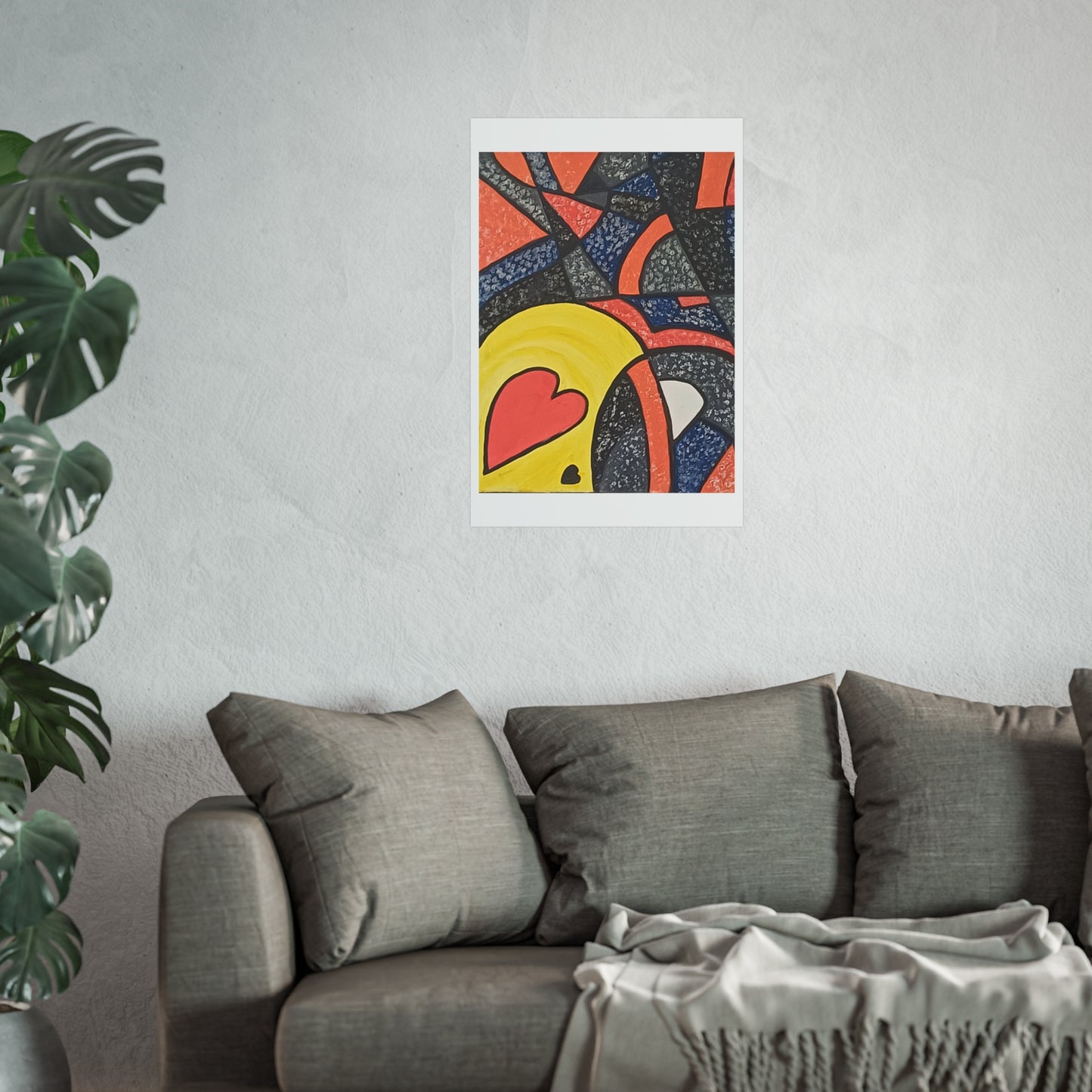 2 HEARTS. Vibrant Abstract Fine Art Print