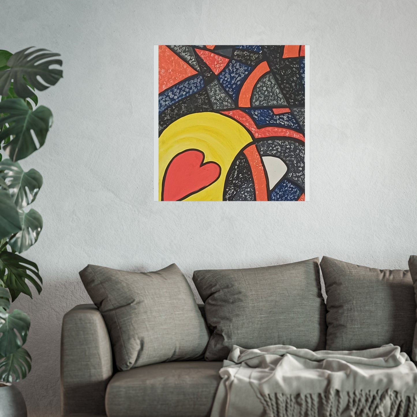 2 HEARTS. Vibrant Abstract Fine Art Print