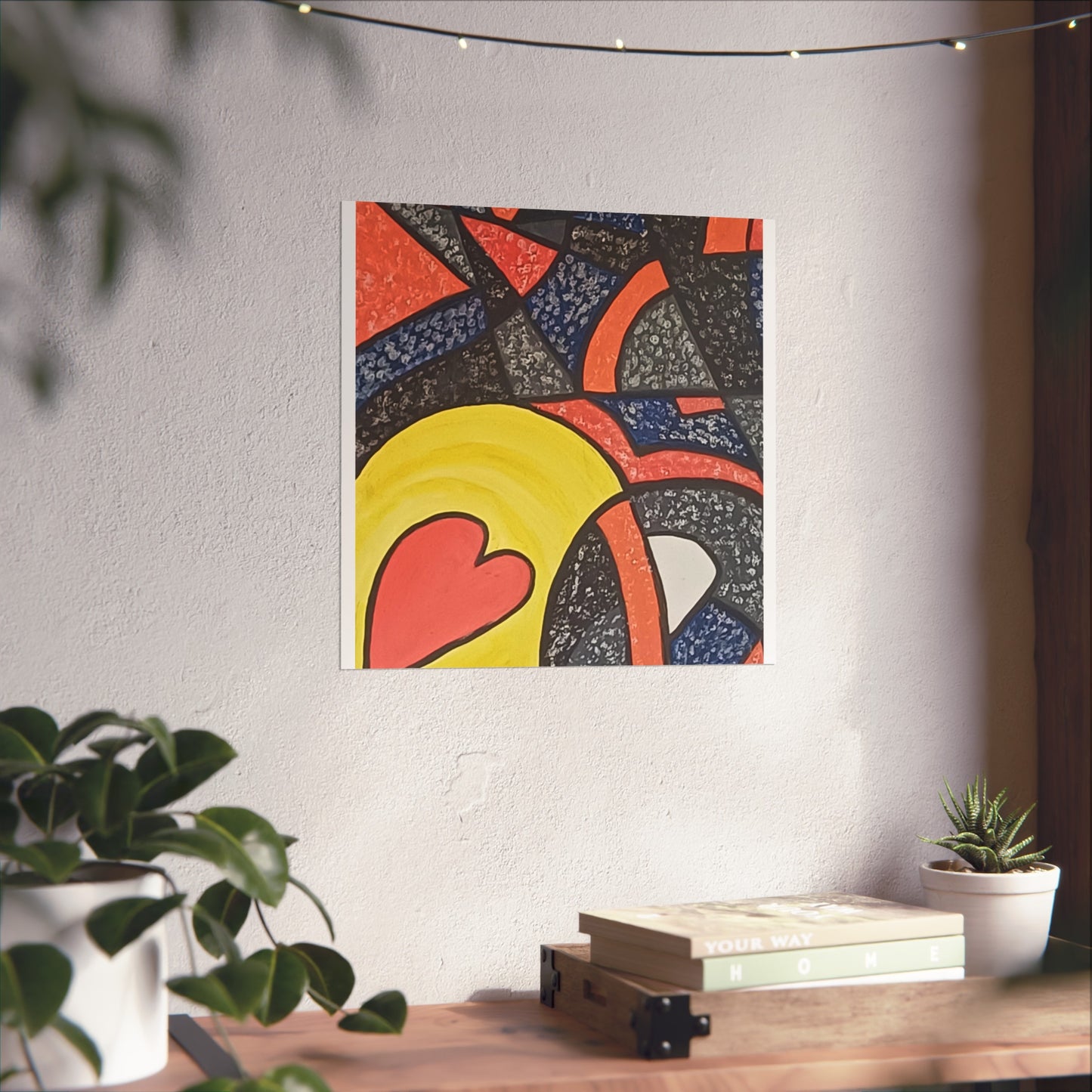 2 HEARTS. Vibrant Abstract Fine Art Print