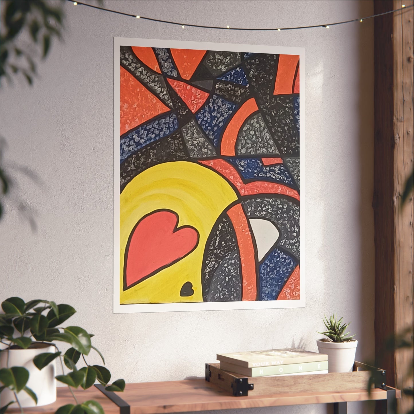 2 HEARTS. Vibrant Abstract Fine Art Print