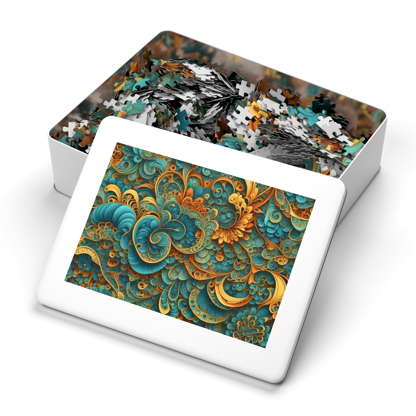 Vibrant Swirl 30 - 2000 piece Jigsaw Puzzle with Tin