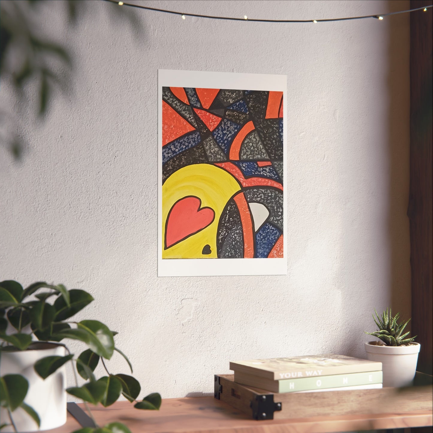 2 HEARTS. Vibrant Abstract Fine Art Print