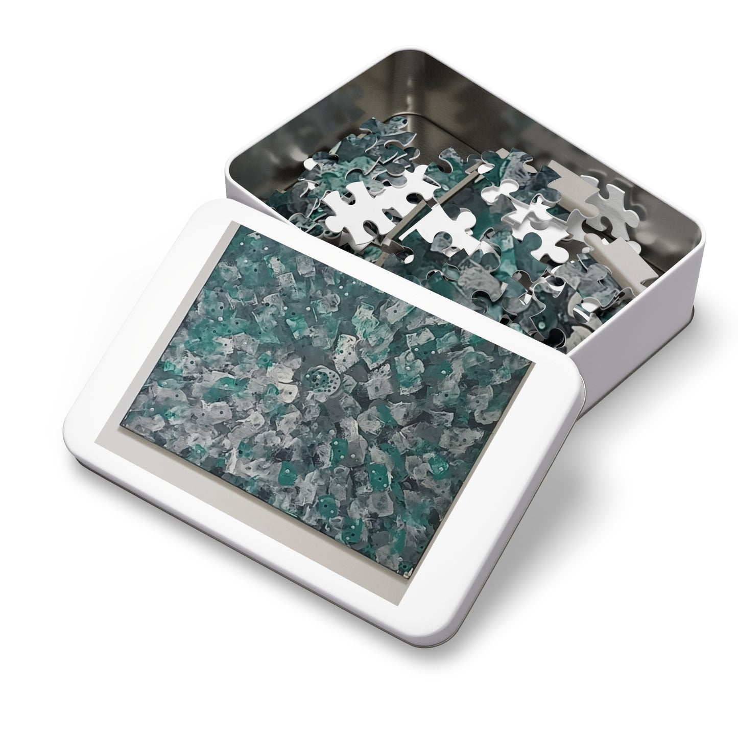 GREEN. Upto 2000 pieces Abstract Puzzle with Tin.