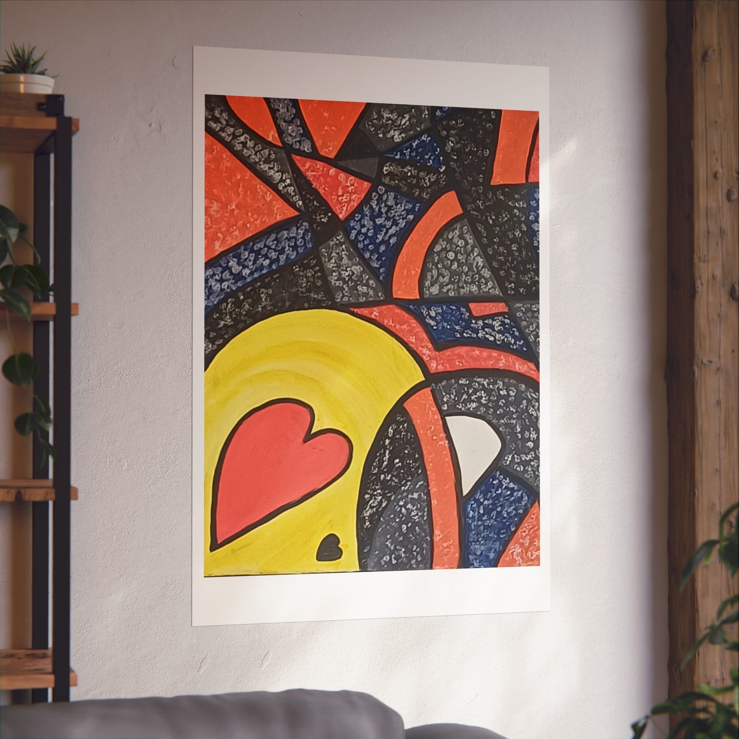 2 HEARTS. Vibrant Abstract Fine Art Print