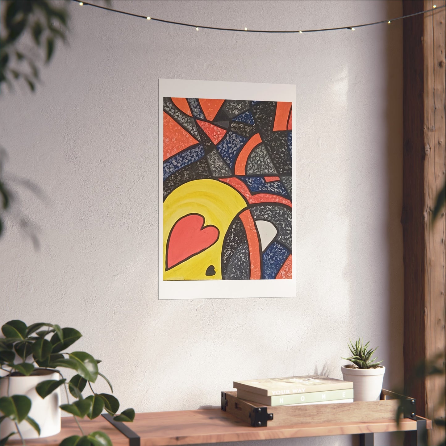2 HEARTS. Vibrant Abstract Fine Art Print