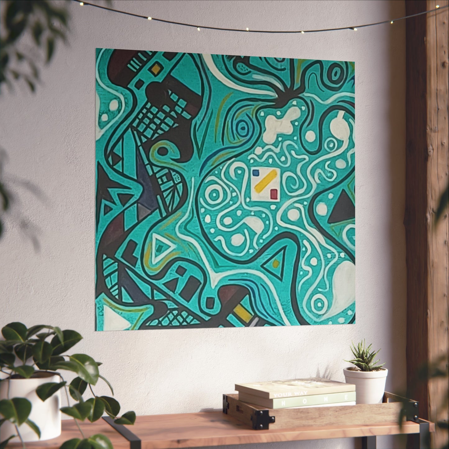"5" Abstract Turquoise Fine Art Poster.