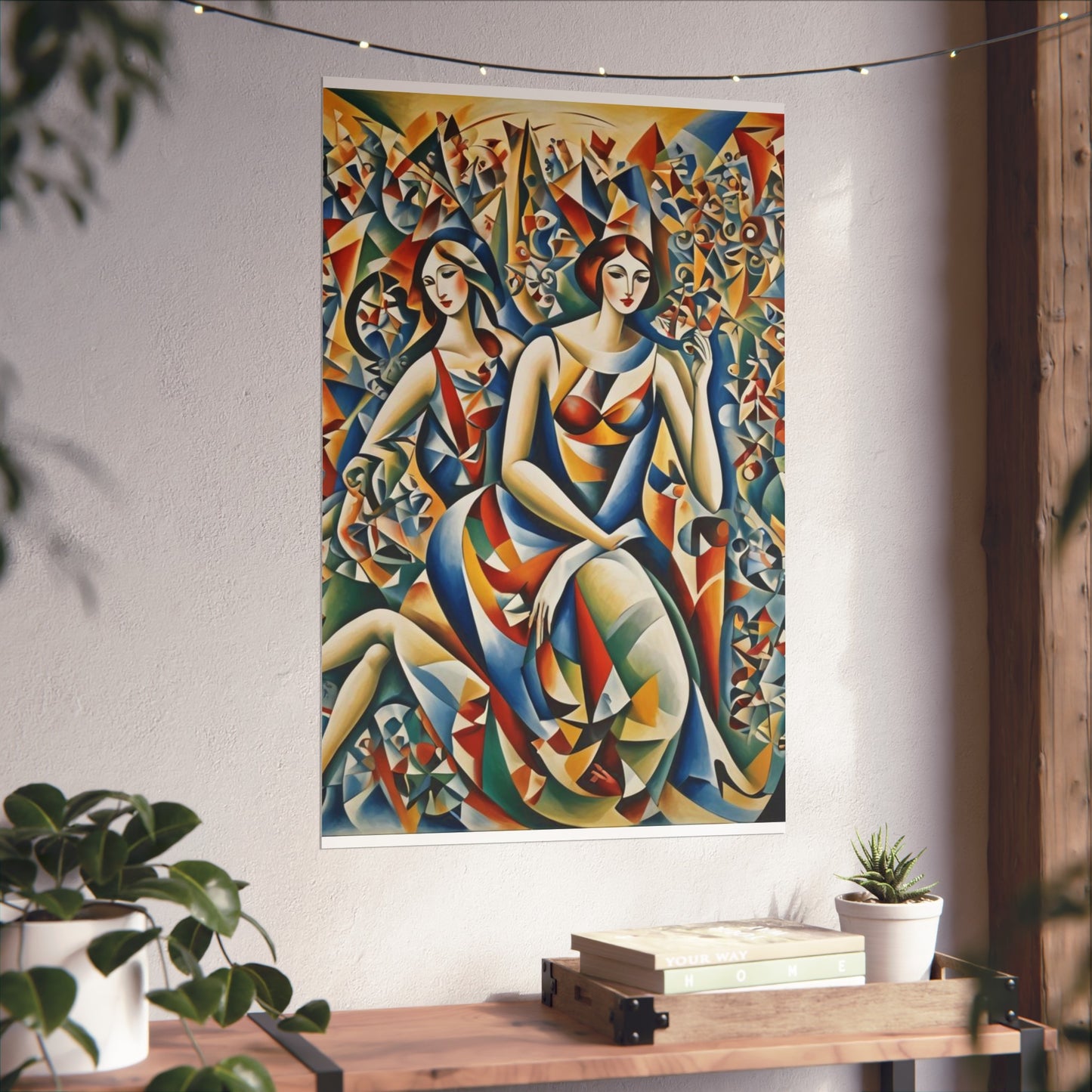 Cubiod 2 ladies Glicée Poster various sizes.