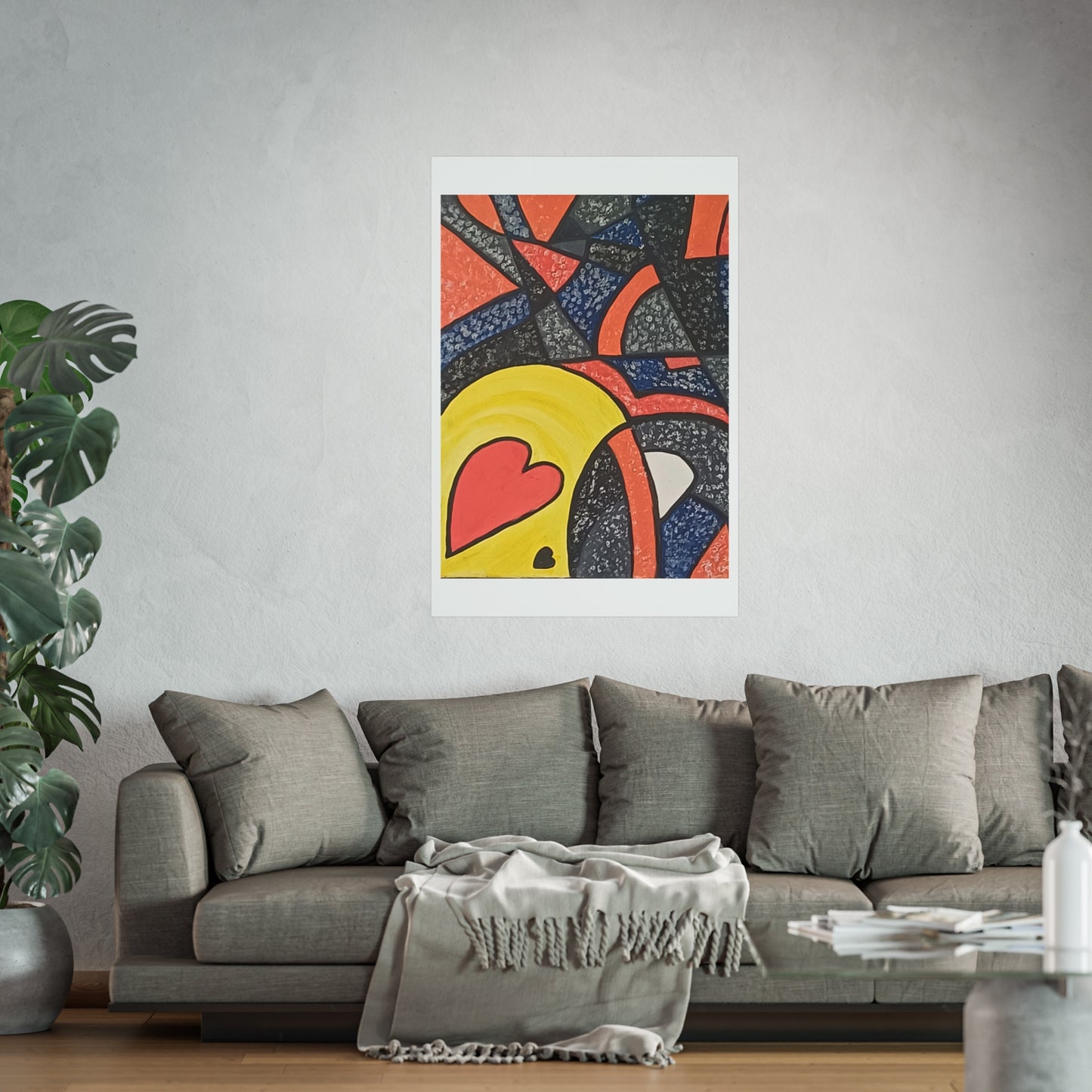 2 HEARTS. Vibrant Abstract Fine Art Print