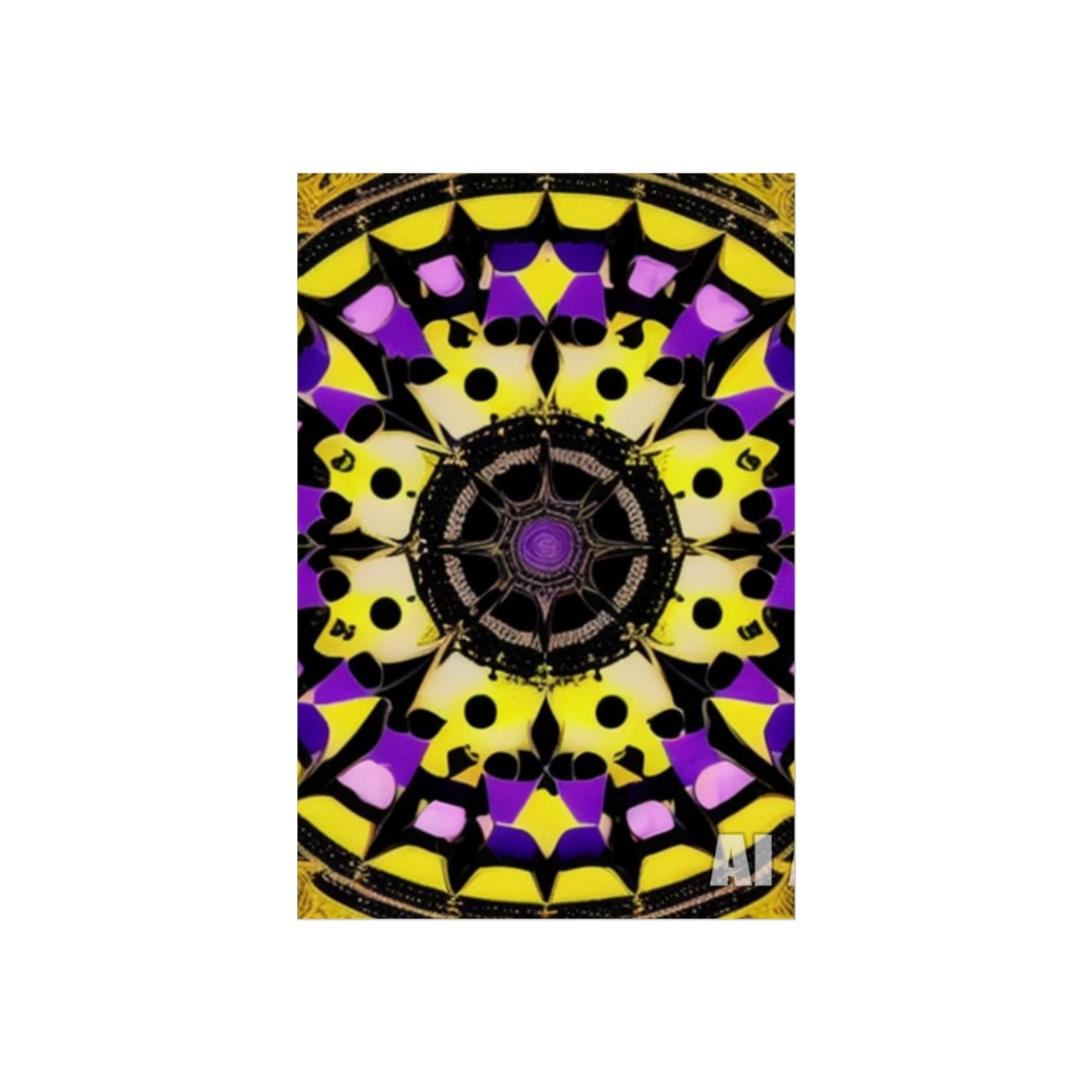 Vibrant Mandala Glicée Poster.