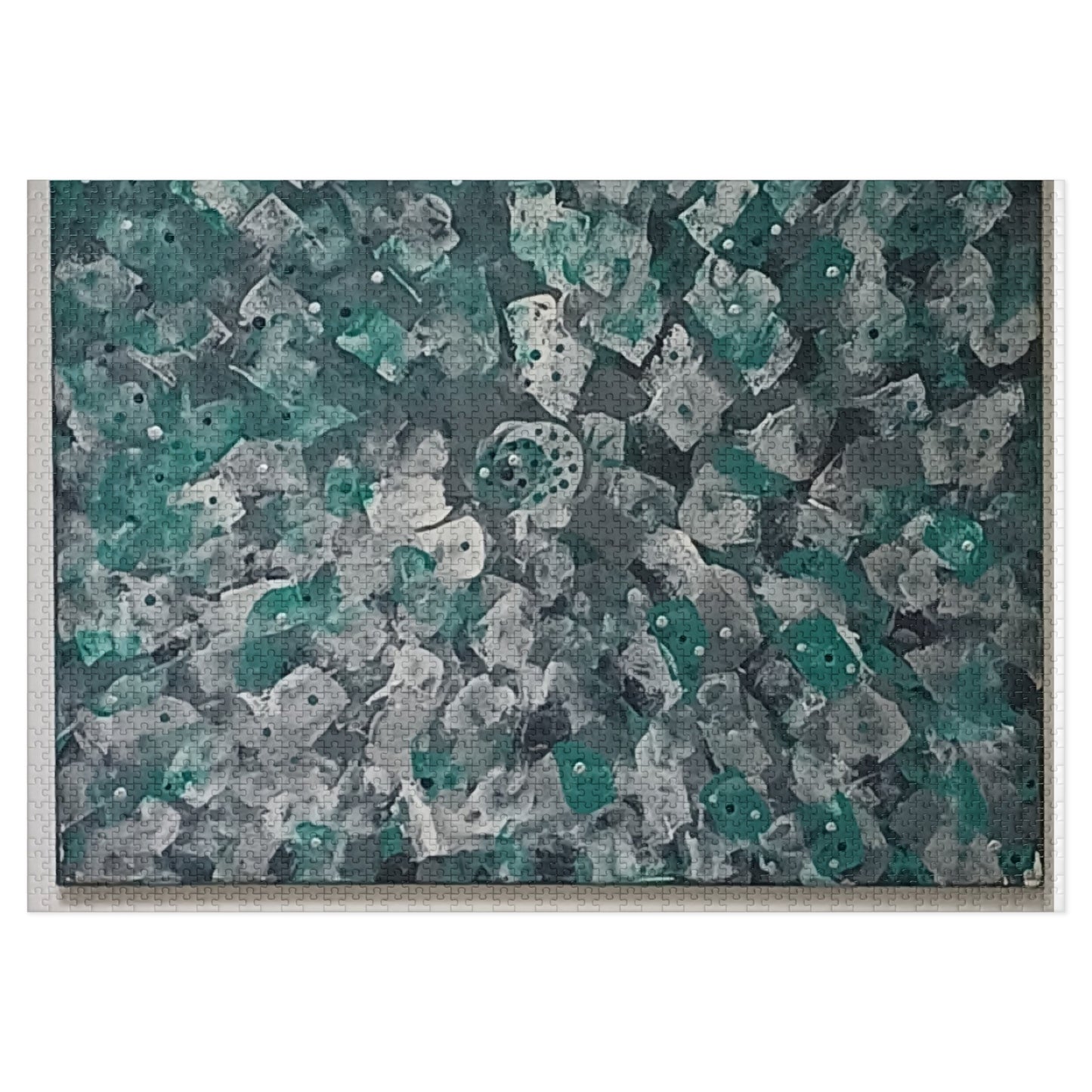 GREEN. Upto 2000 pieces Abstract Puzzle with Tin.