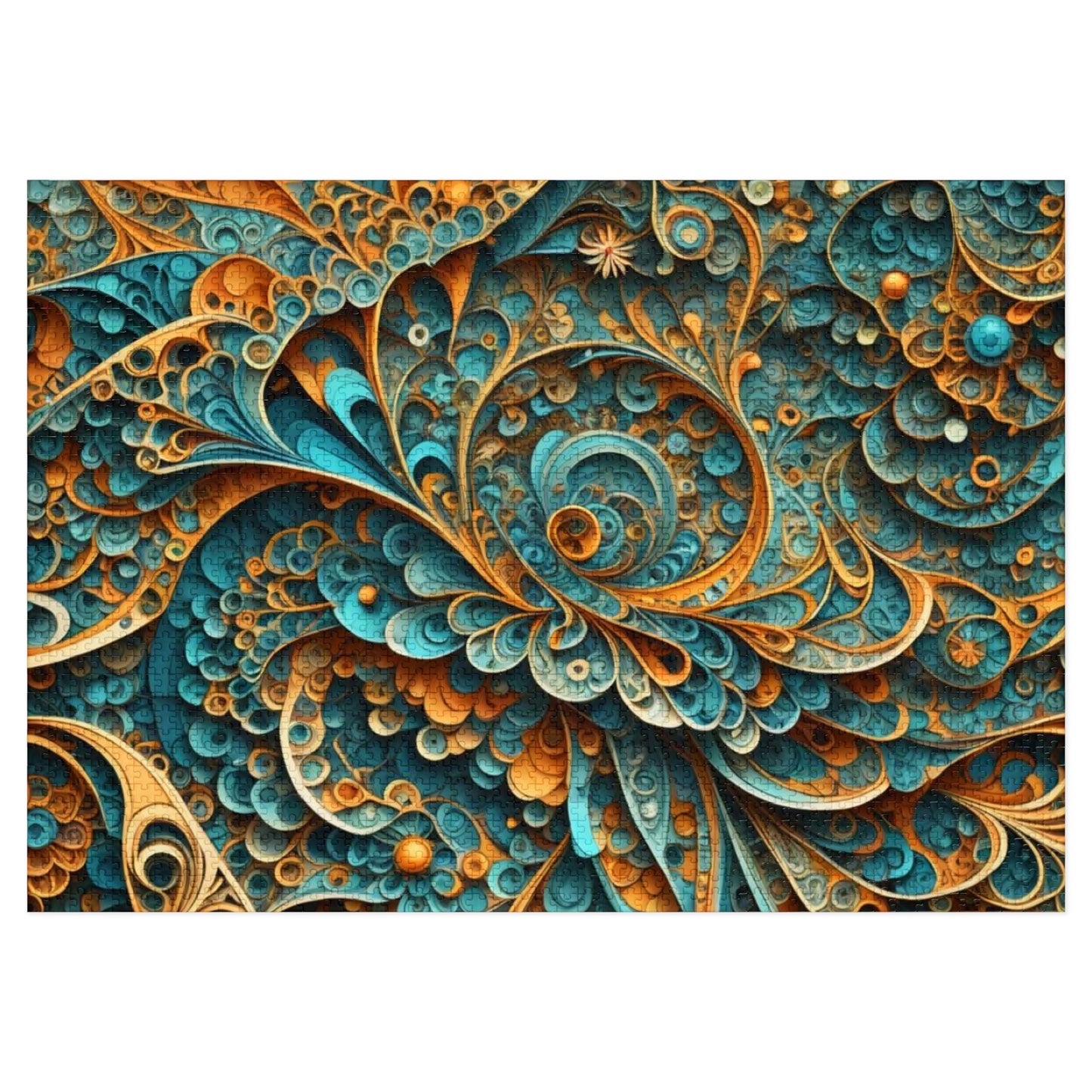 Fractal Wave Jigsaw Puzzle with Tin, upto  2000 pieces