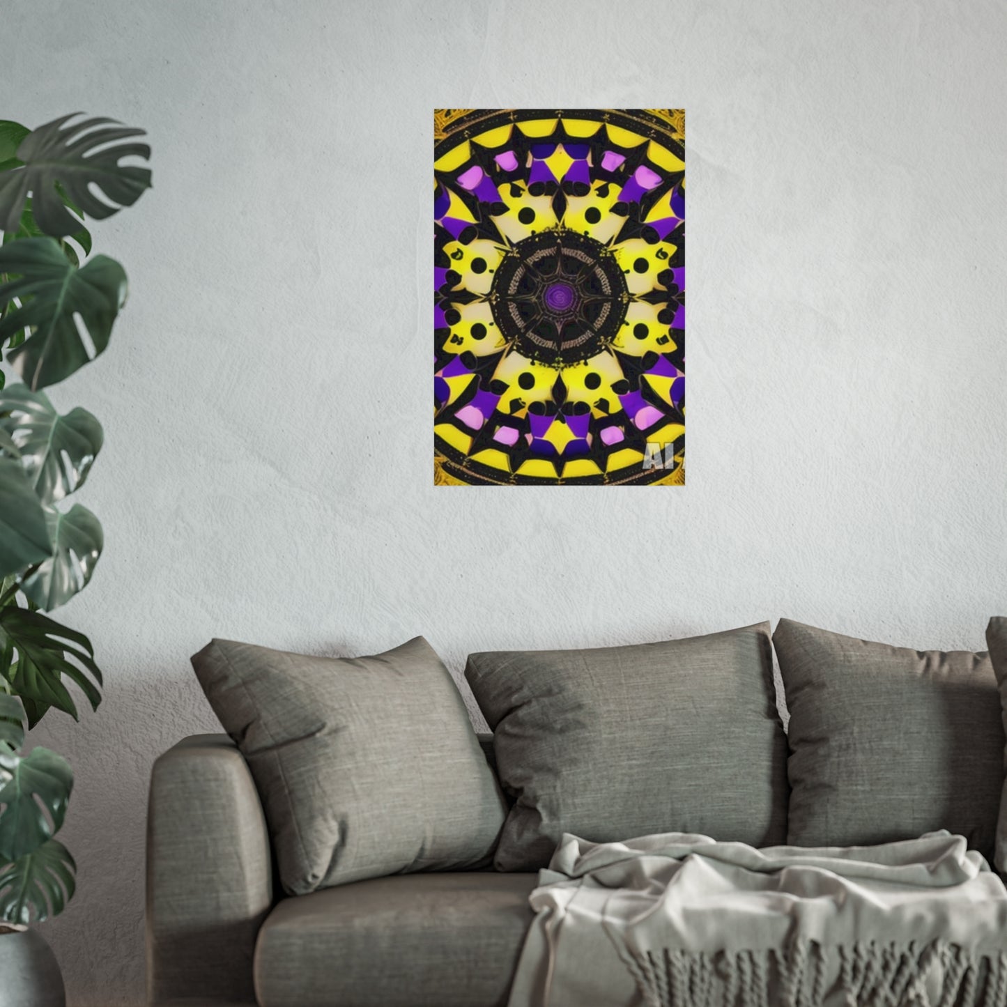 Vibrant Mandala Glicée Poster.