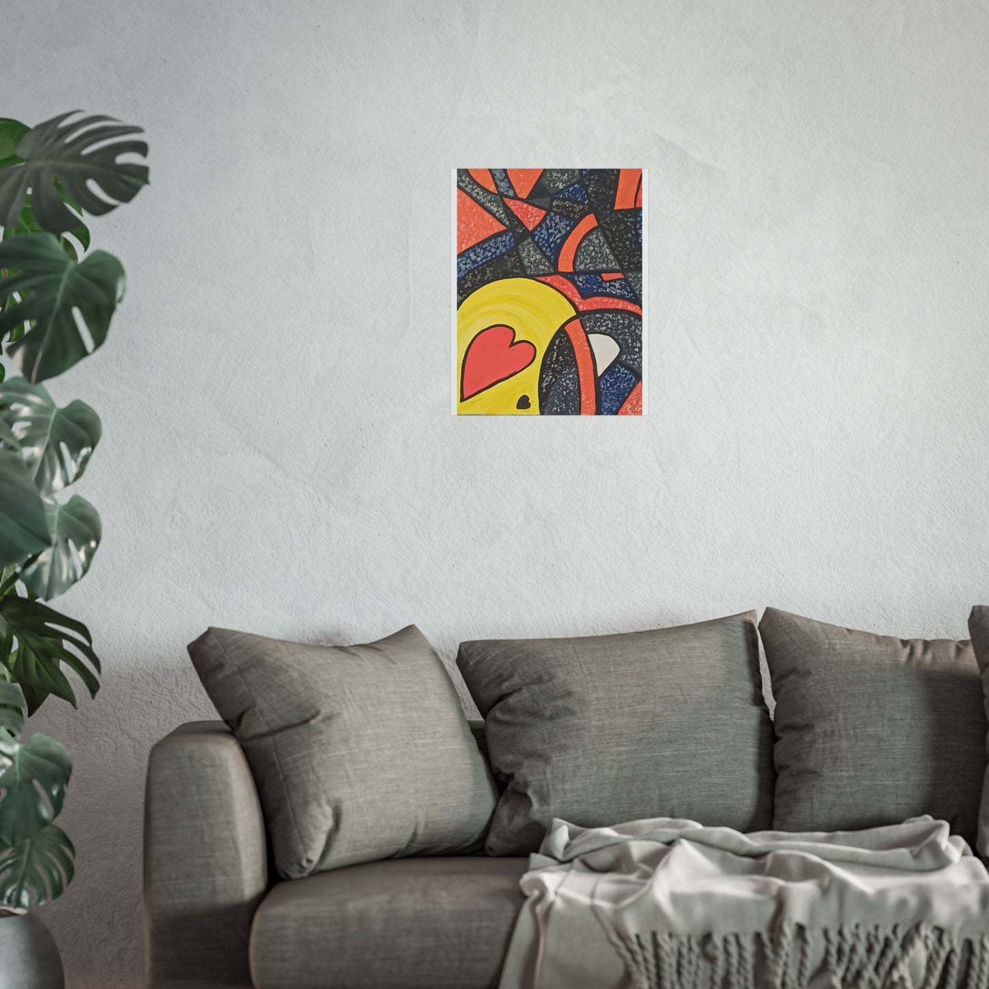 2 HEARTS. Vibrant Abstract Fine Art Print