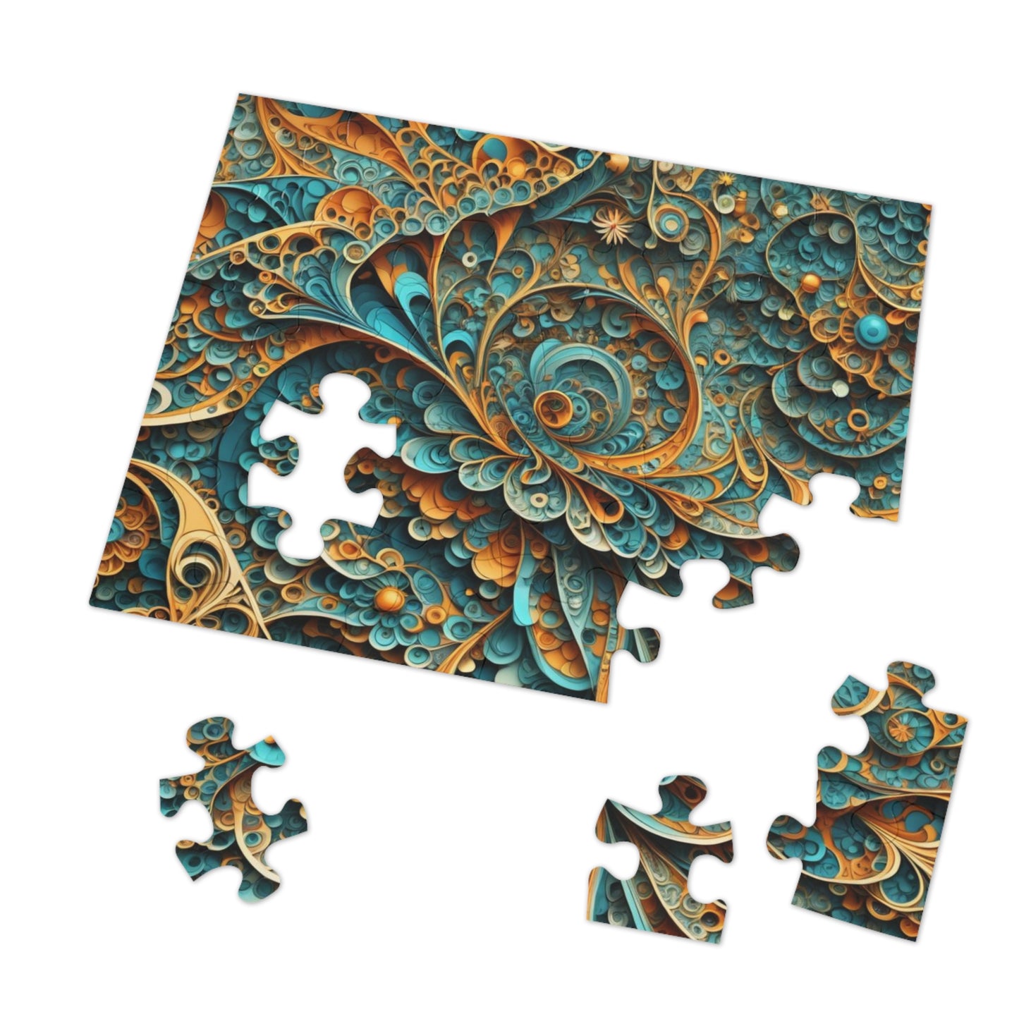 Fractal Wave Jigsaw Puzzle with Tin, upto  2000 pieces