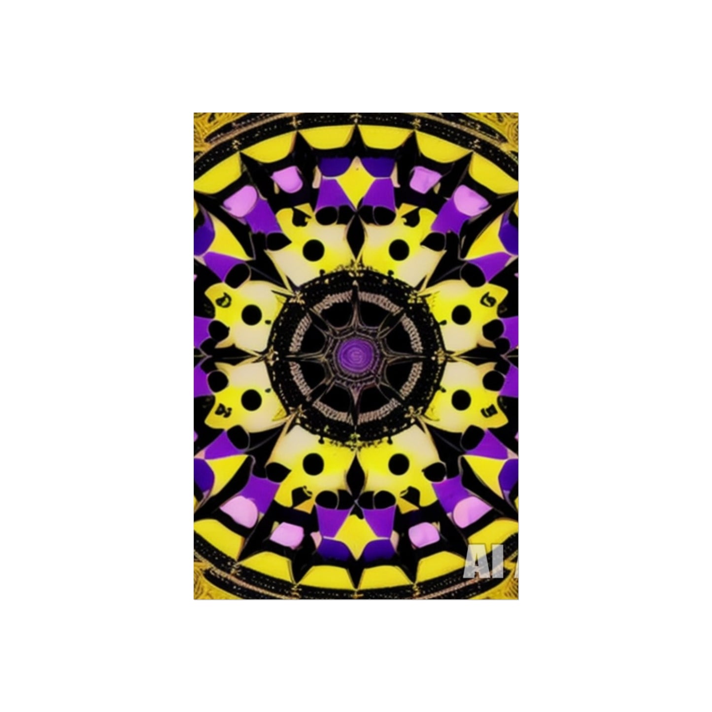 Vibrant Mandala Glicée Poster.