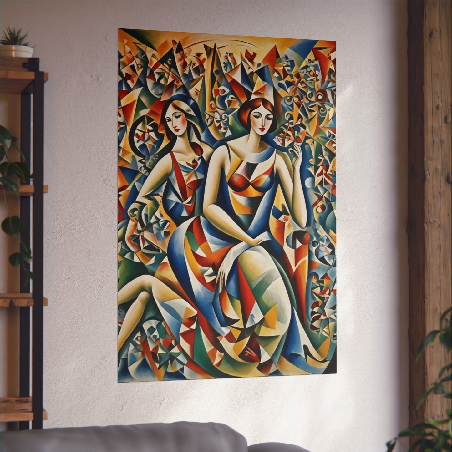 Cubiod 2 ladies Glicée Poster various sizes.