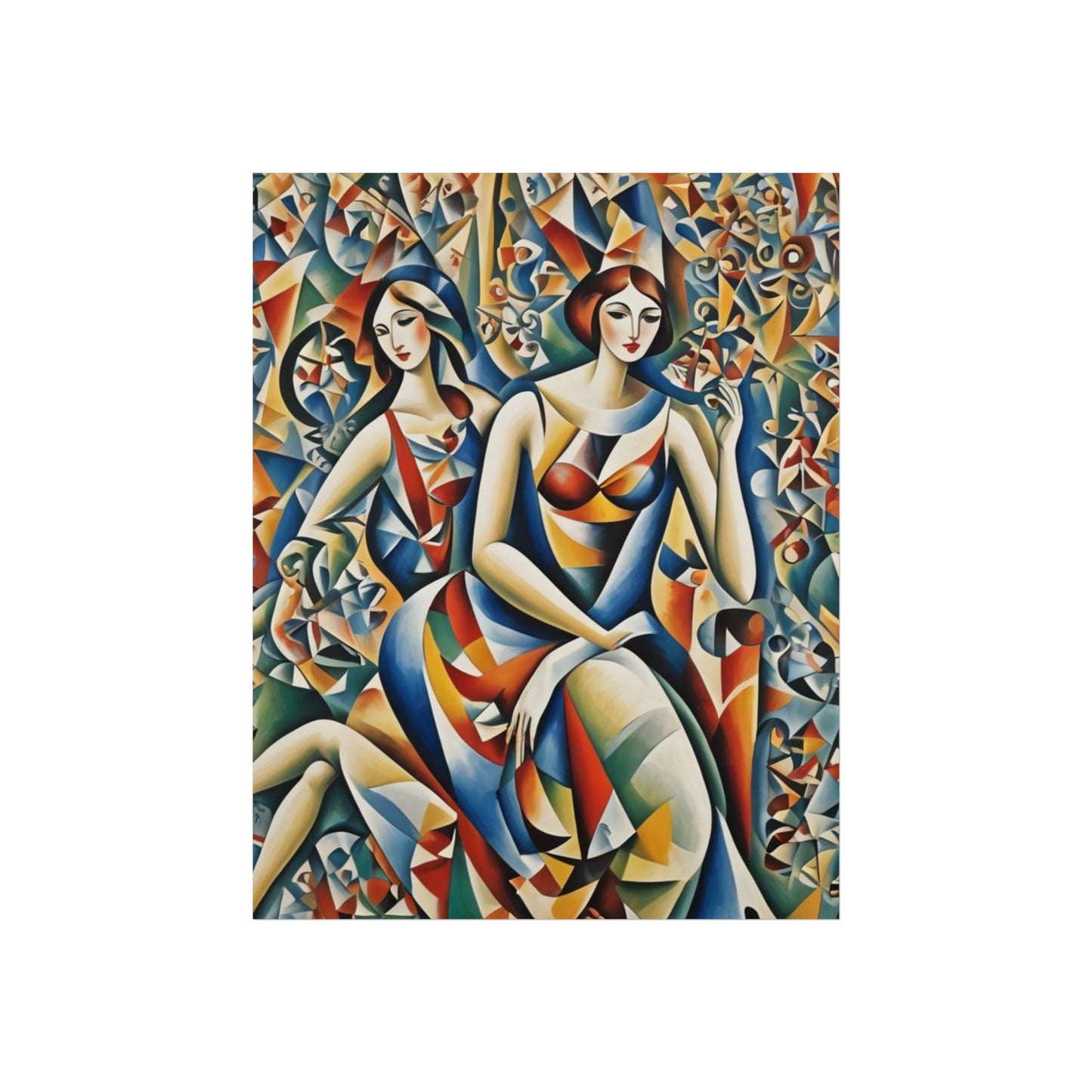 Cubiod 2 ladies Glicée Poster various sizes.