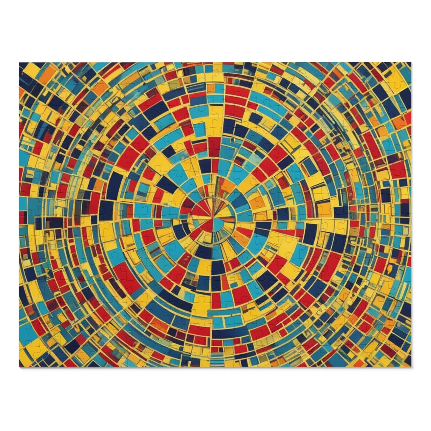 Colorful Abstract Puzzle with Tin various sizes.