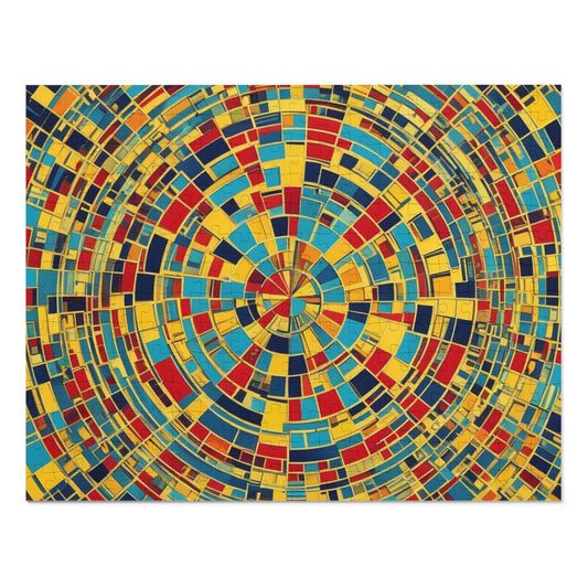 Colorful Abstract Puzzle with Tin various sizes.