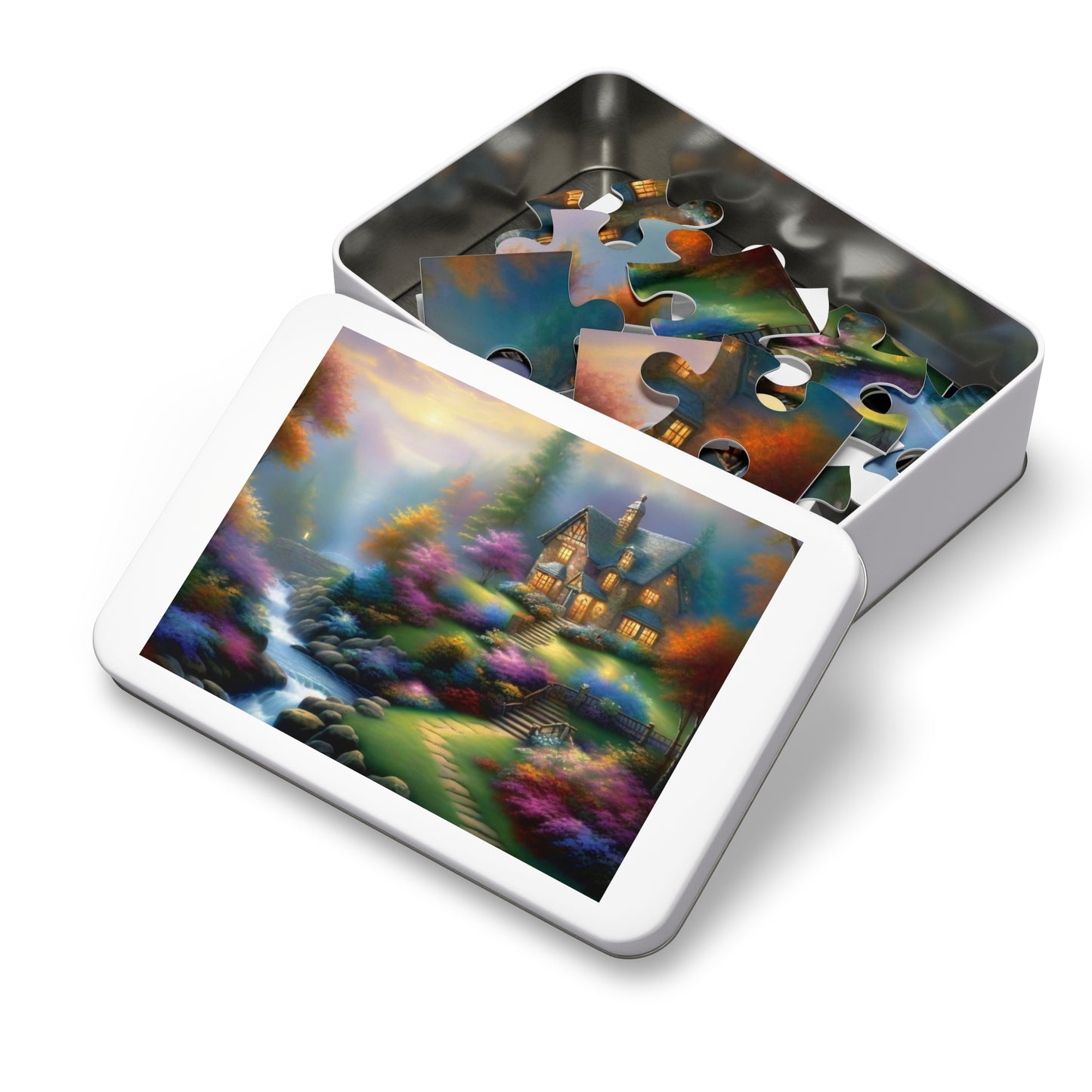 Cozy Rustic cabin puzzle with Tin