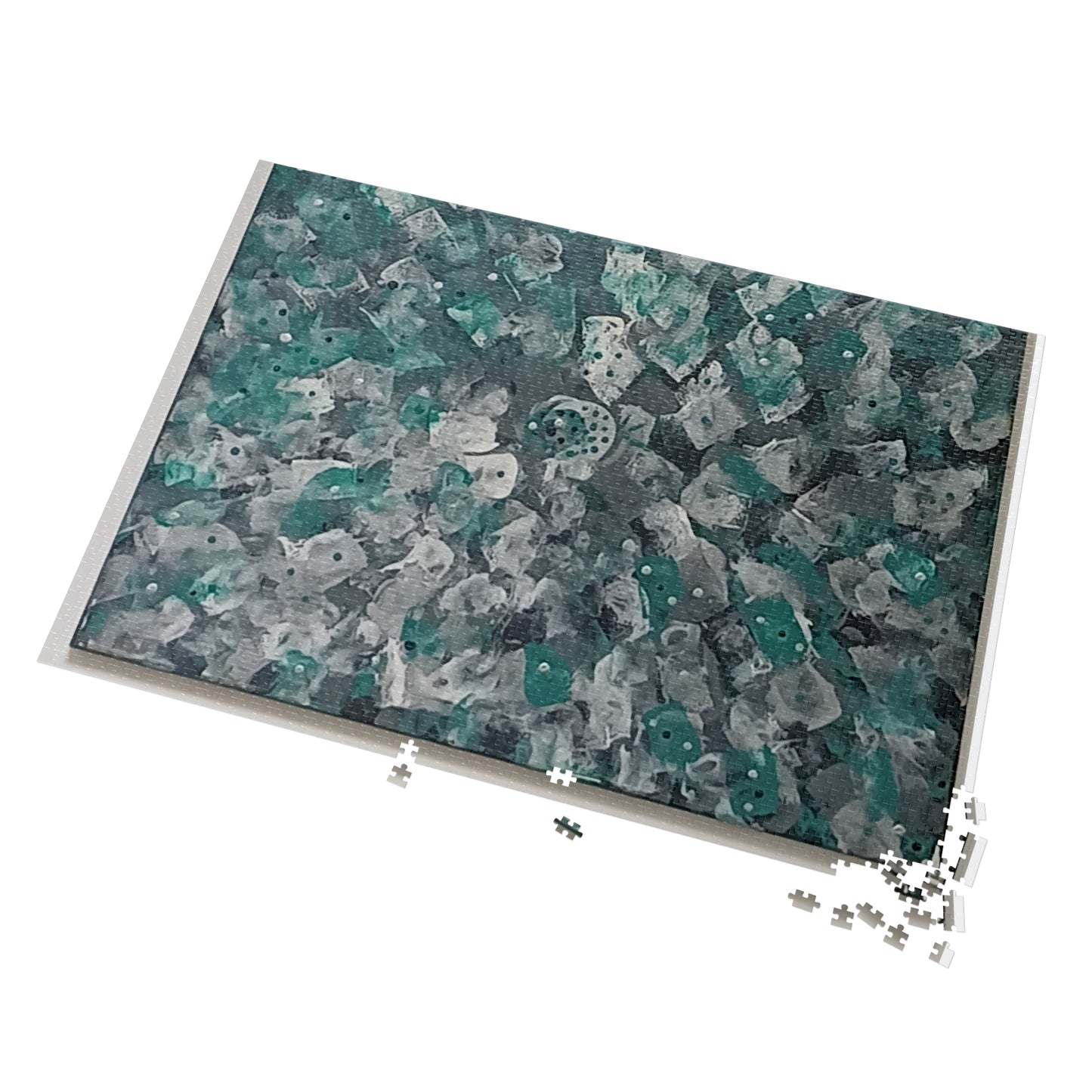 GREEN. Upto 2000 pieces Abstract Puzzle with Tin.