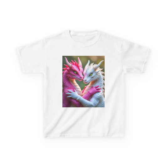 Pink & White Dragons. Fantasy kids T-shirts Kids.