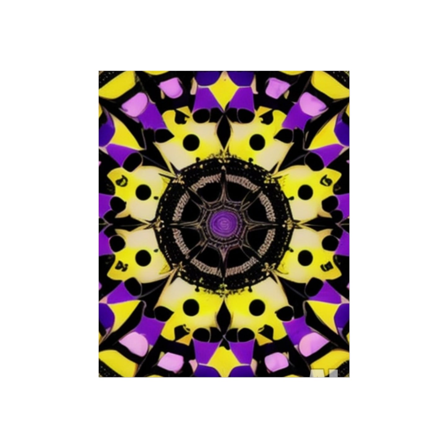 Vibrant Mandala Glicée Poster.