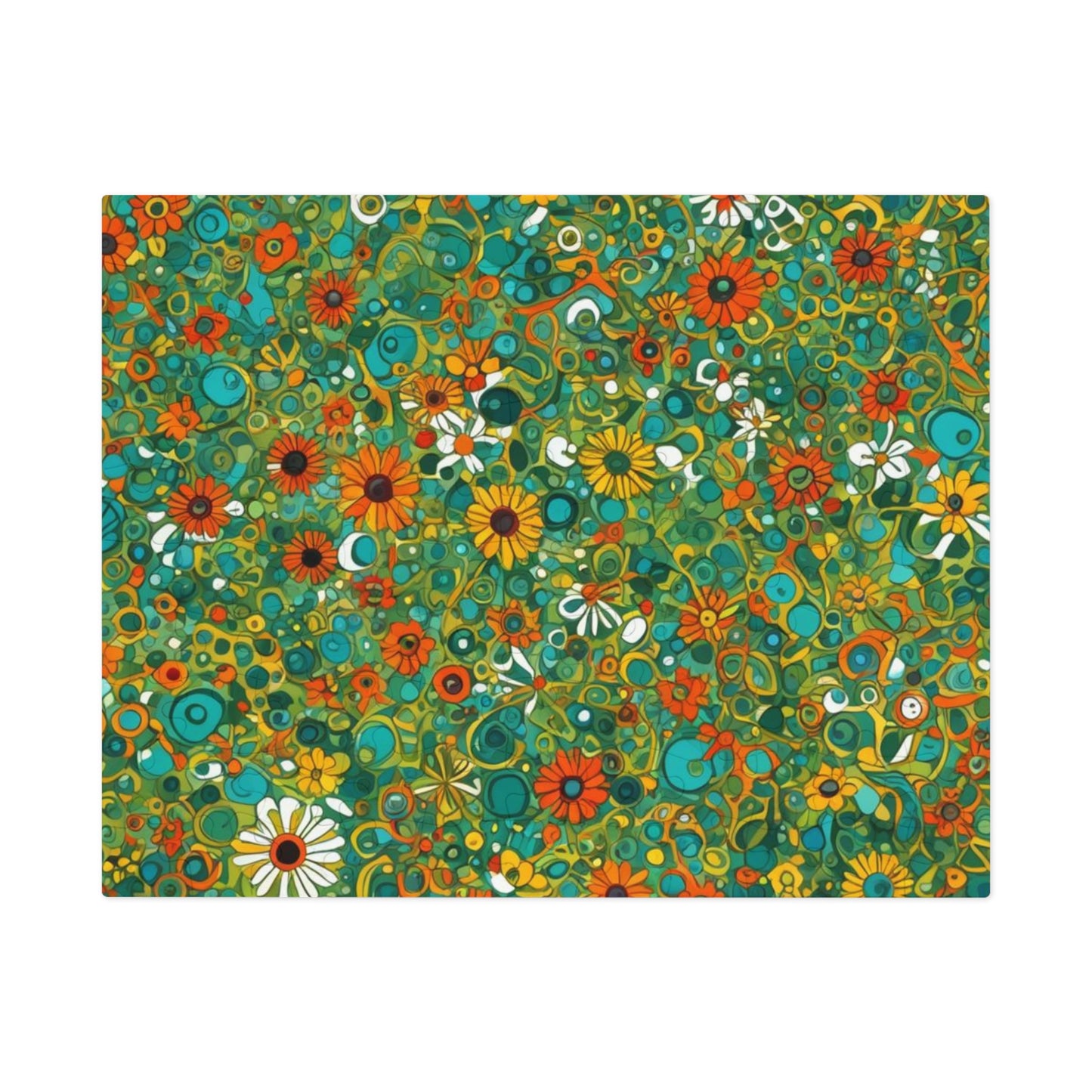 Vibrant Floral Jigsaw Puzzle with Tin