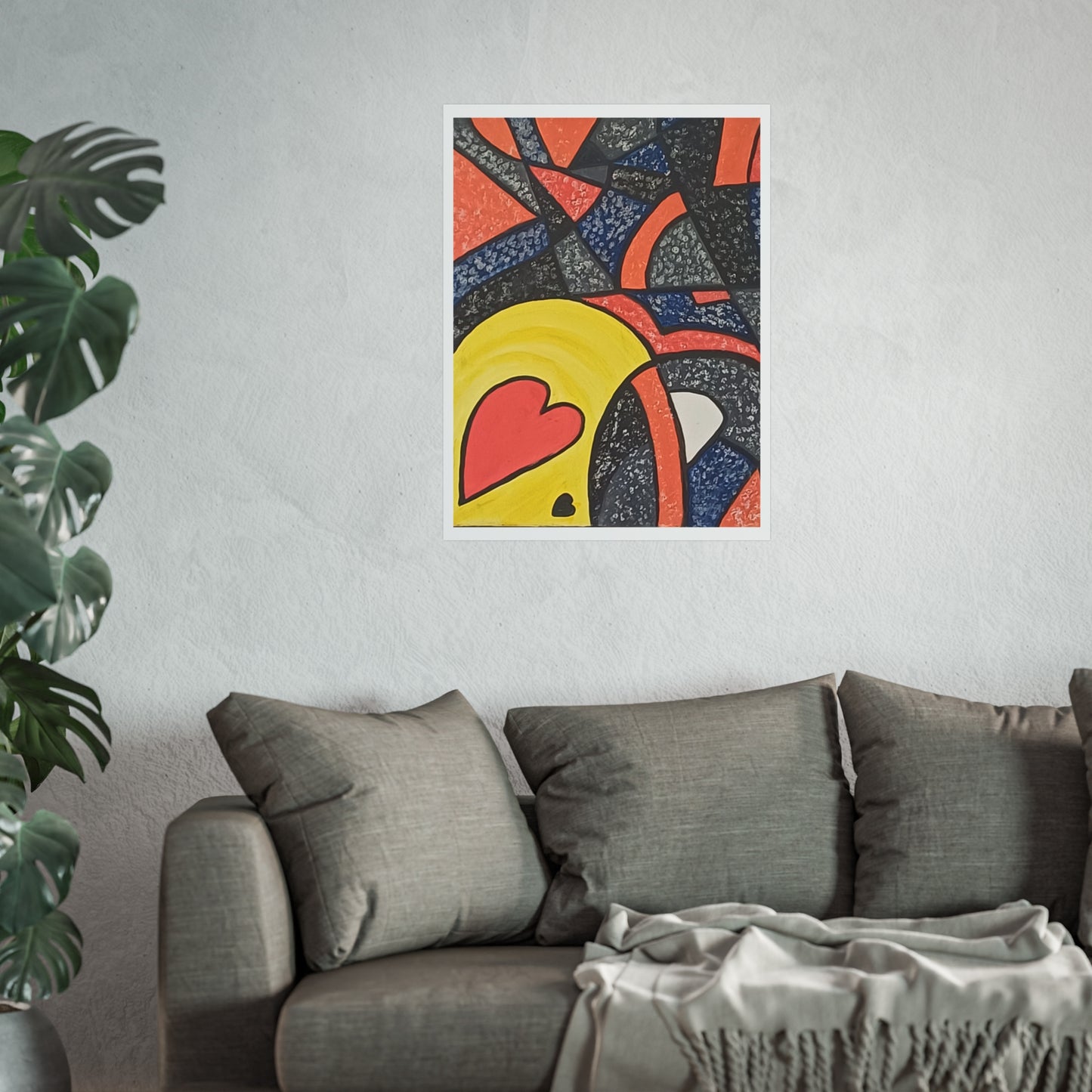 2 HEARTS. Vibrant Abstract Fine Art Print