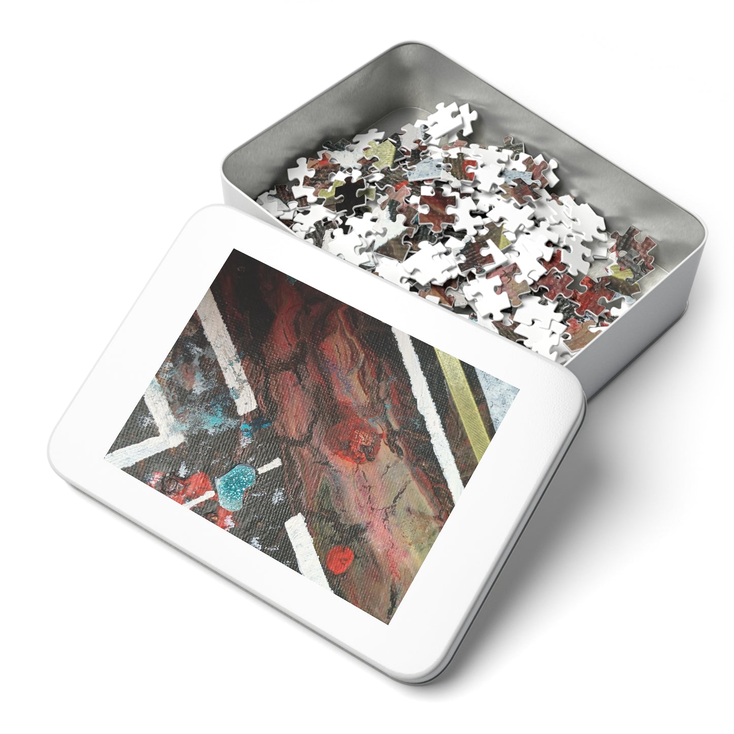 A2 Abstract Jigsaw Puzzle with Tin, 6 variants upto 2000 pieces.