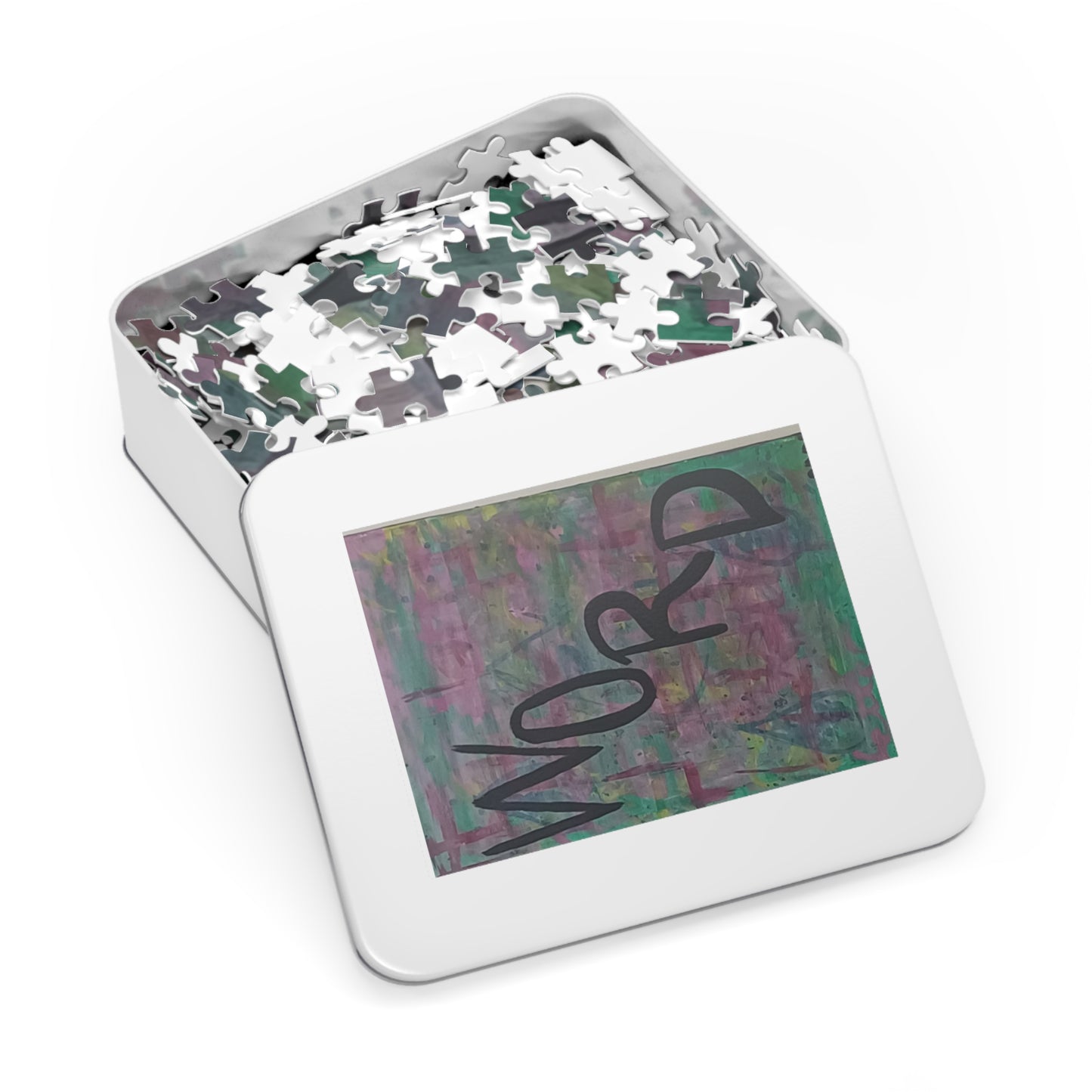 4 LETTER WORD 6 variants upto 2000 piece Abstract Art Jigsaw Puzzle with Tin.