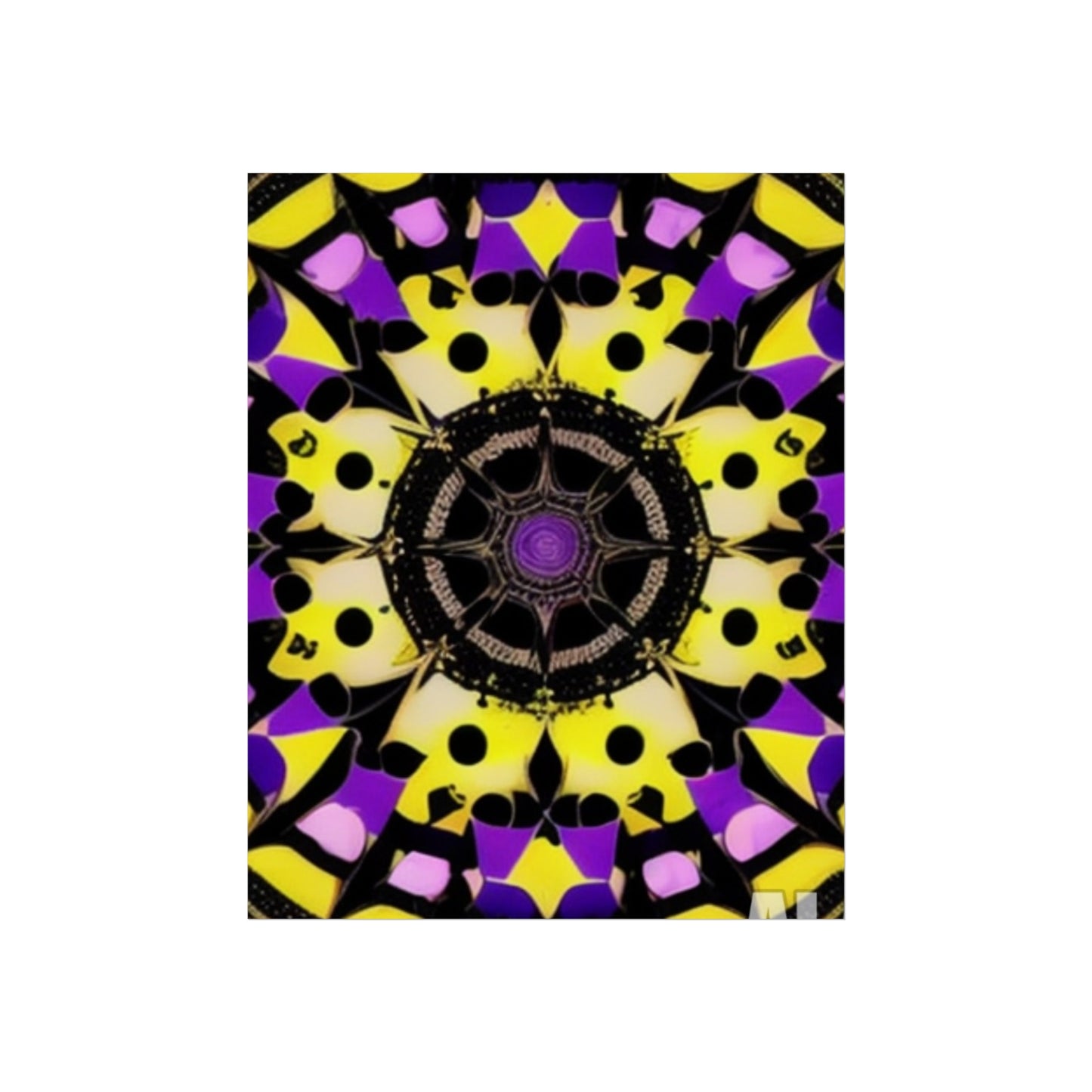 Vibrant Mandala Glicée Poster.