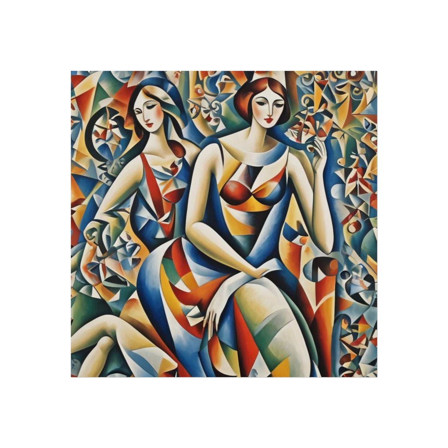 Cubiod 2 ladies Glicée Poster various sizes.