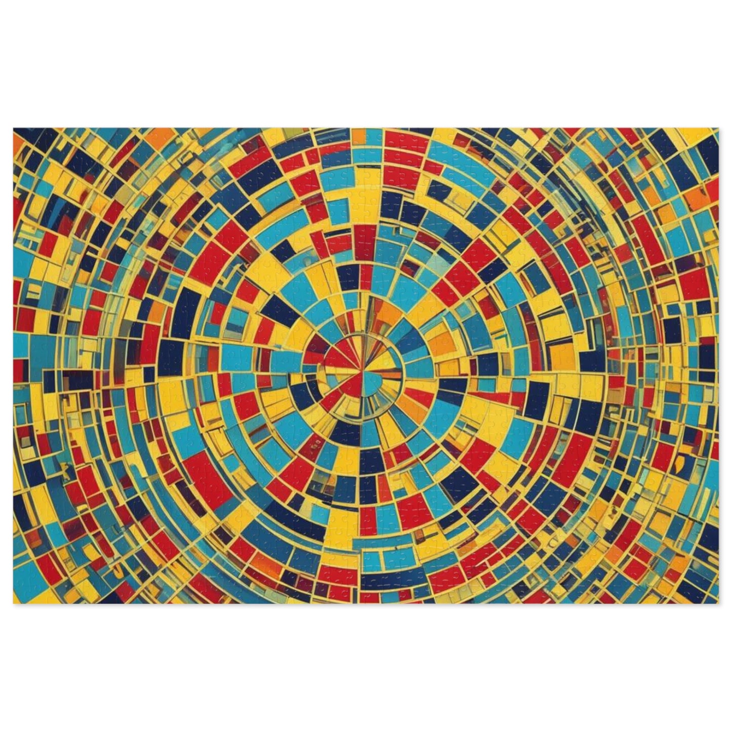 Colorful Abstract Puzzle with Tin various sizes.