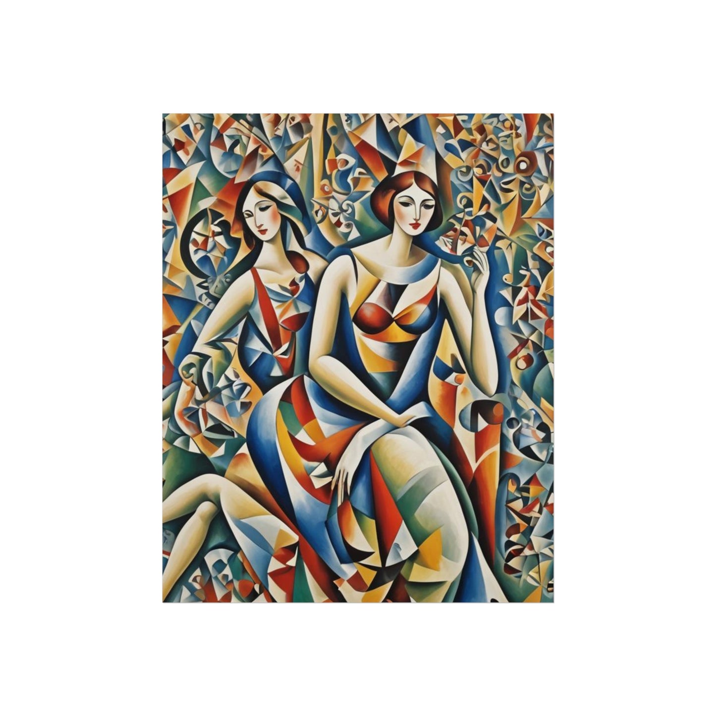 Cubiod 2 ladies Glicée Poster various sizes.