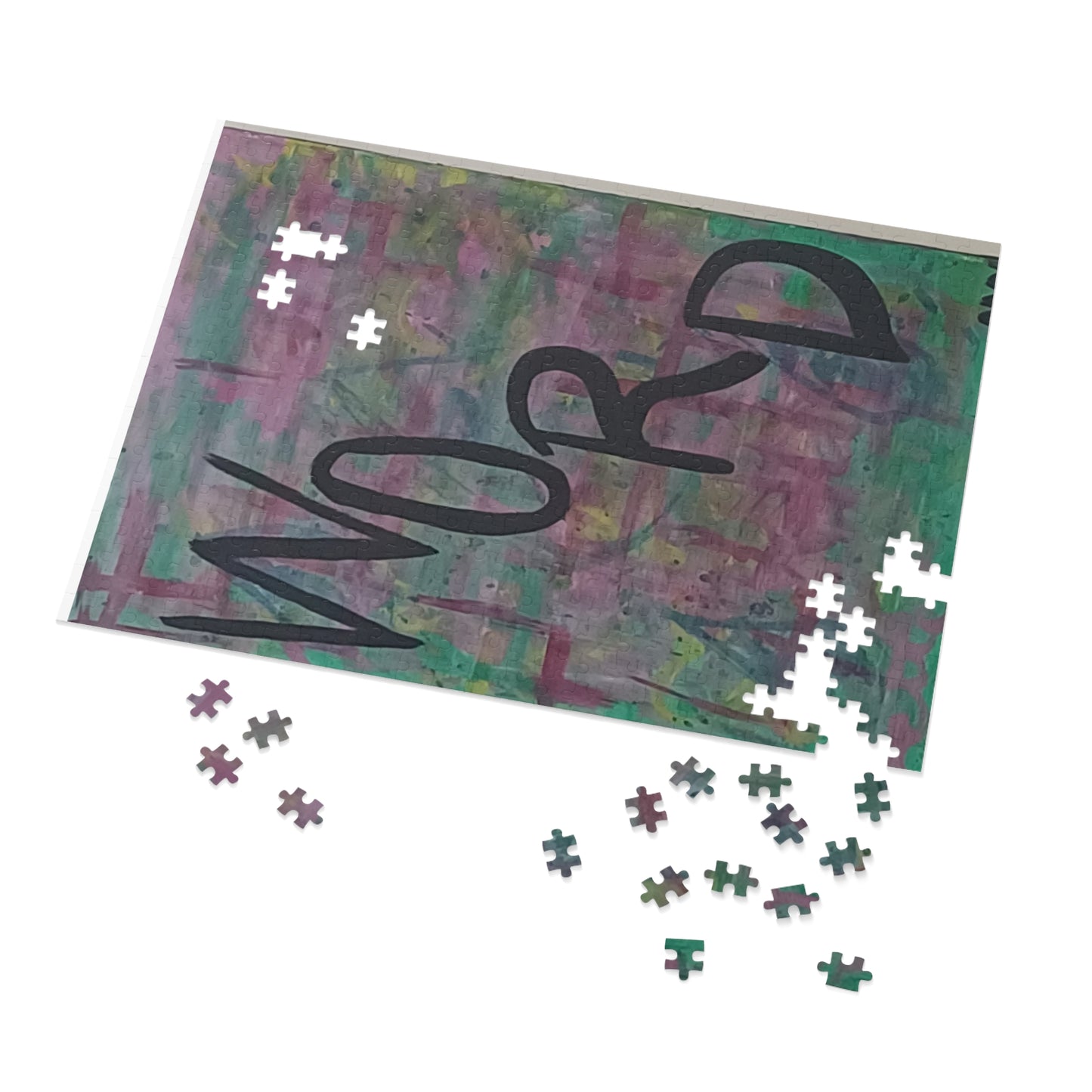 4 LETTER WORD 6 variants upto 2000 piece Abstract Art Jigsaw Puzzle with Tin.