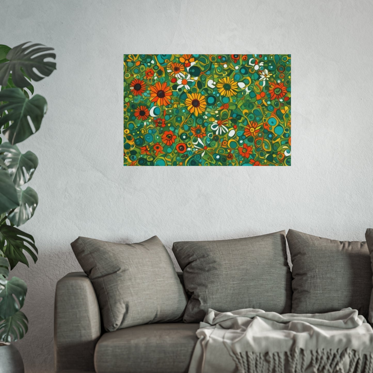 Vibrant Floral Glicée Poster. Various sizes.