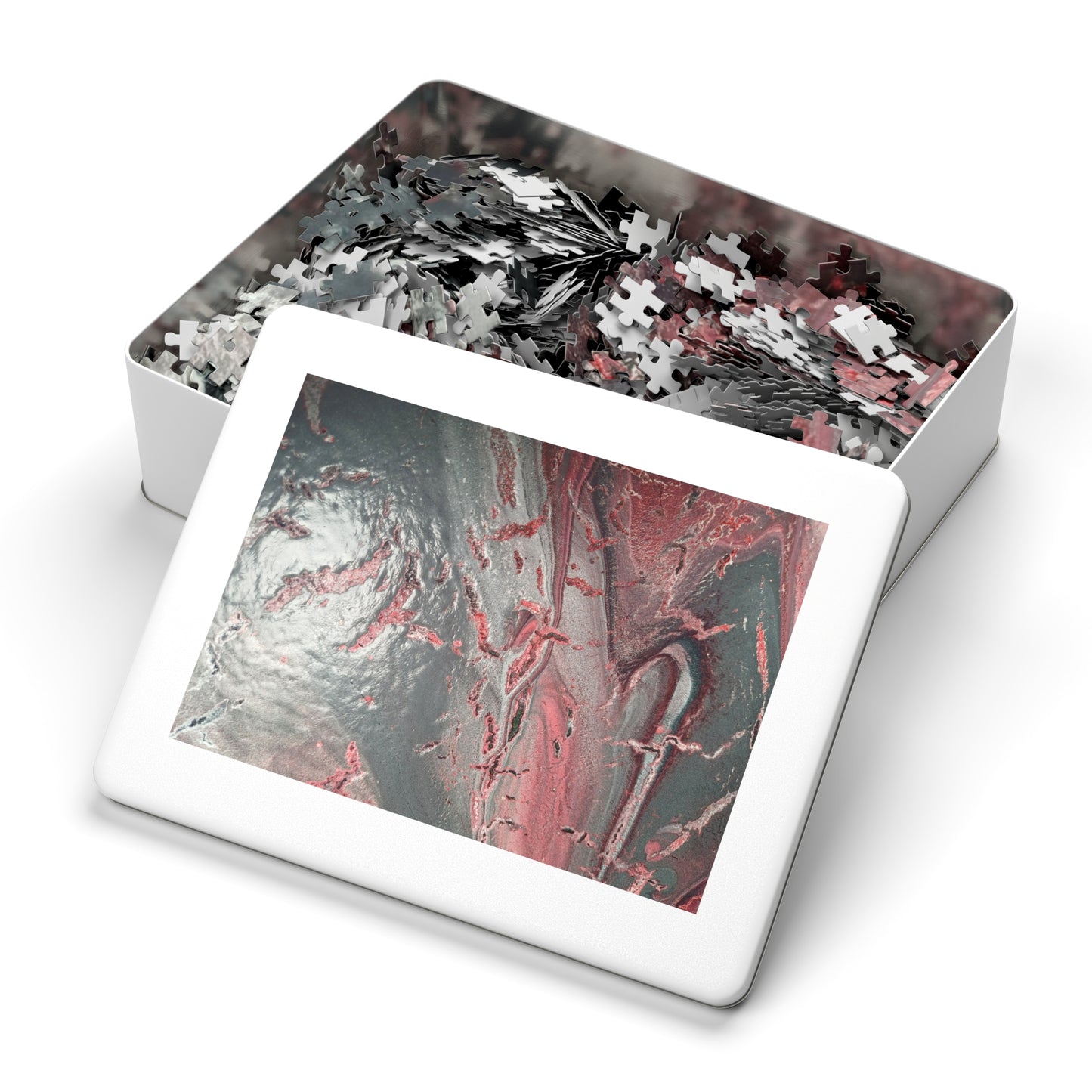 Elegant Grey & Pink Jigsaw Puzzle with Tin - Upto 2000 pieces