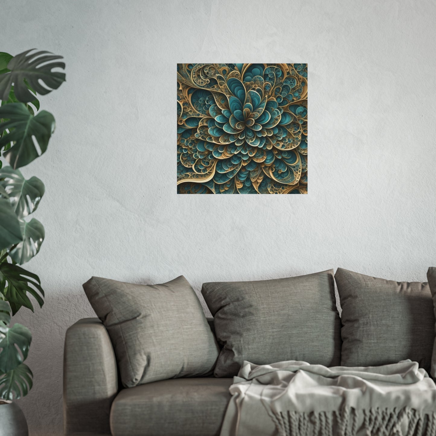 SWIRL BluGold. Fine Art Poster.