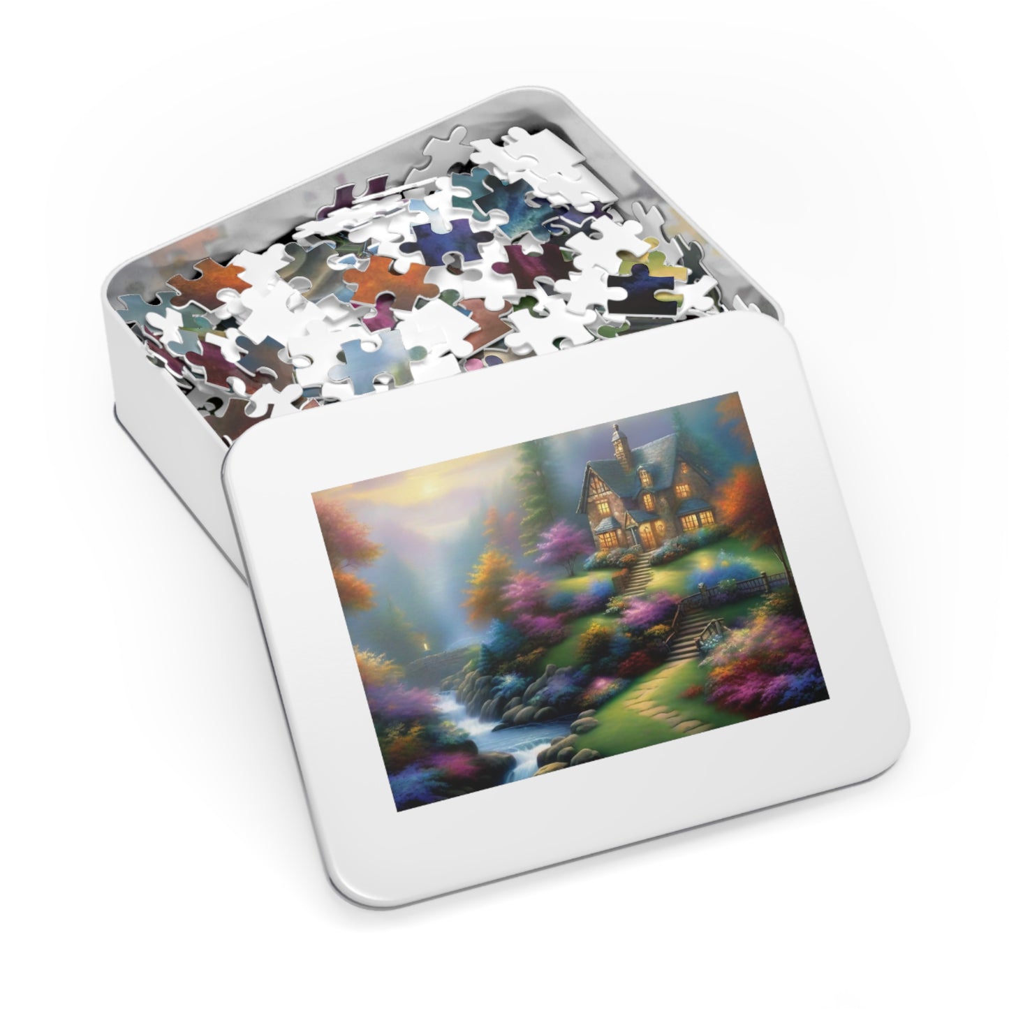 Cozy Rustic cabin puzzle with Tin