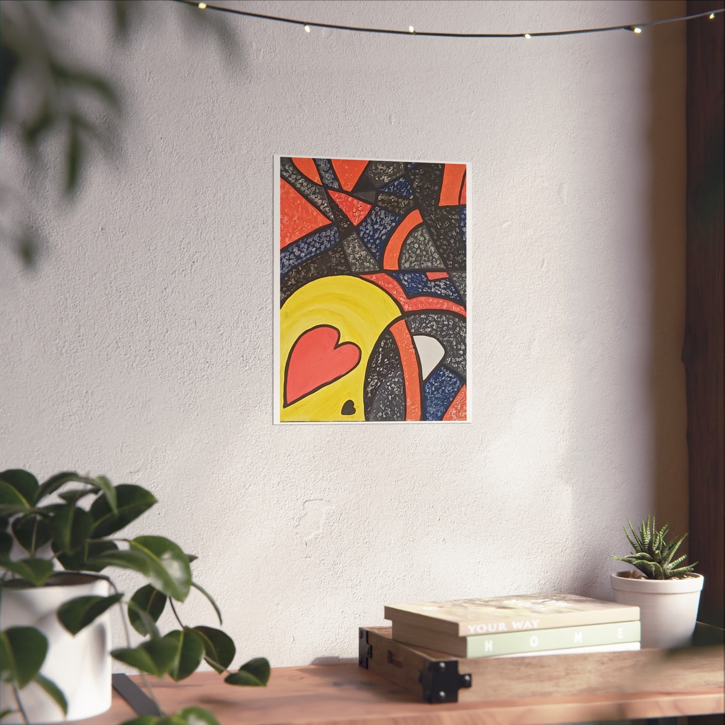 2 HEARTS. Vibrant Abstract Fine Art Print