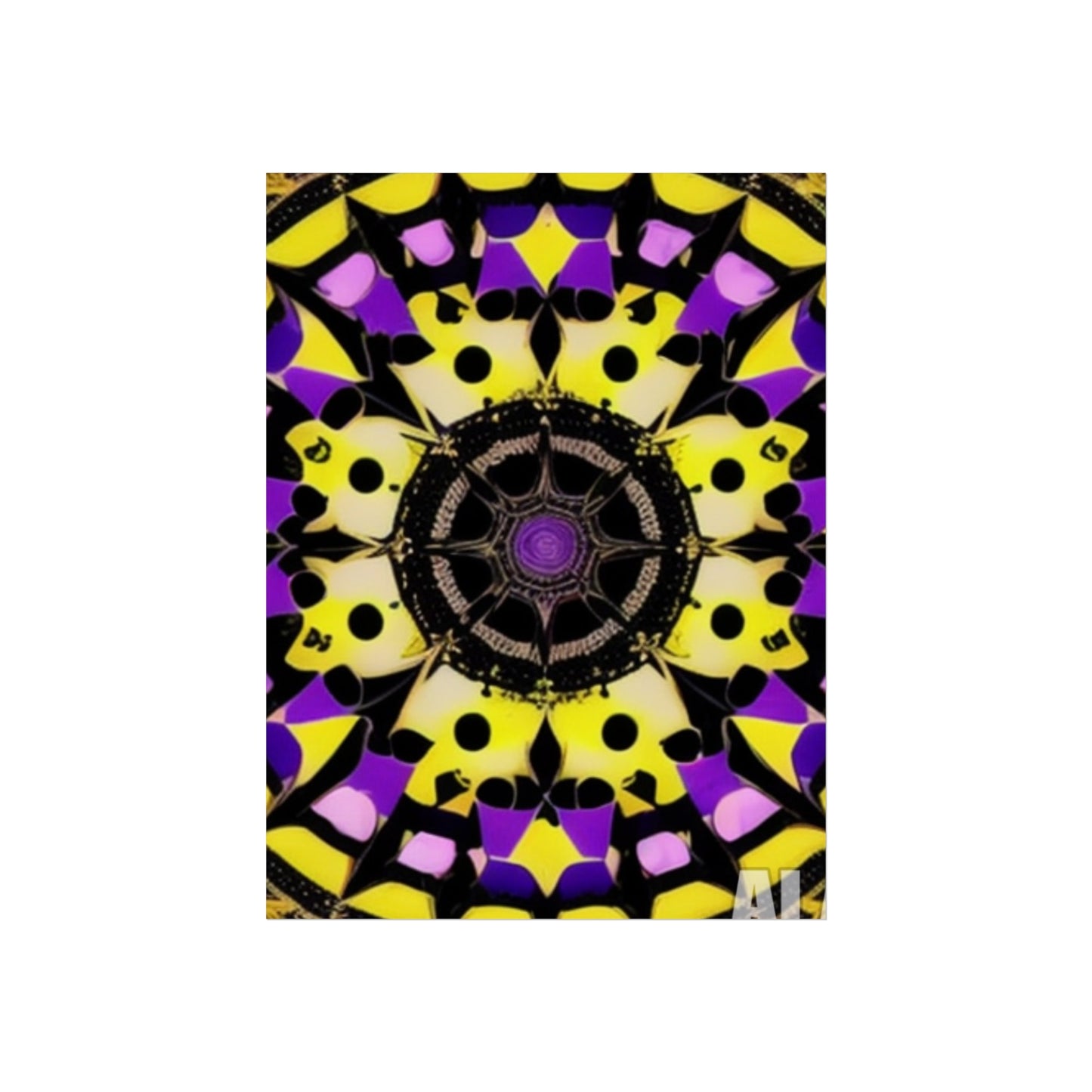 Vibrant Mandala Glicée Poster.
