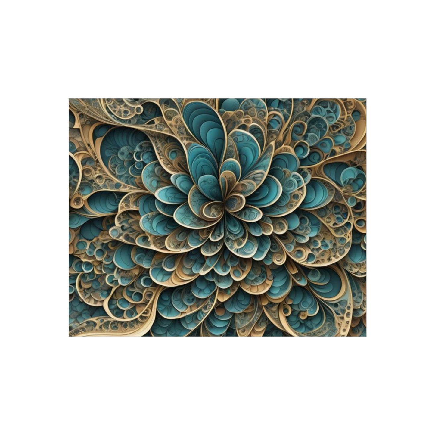 SWIRL BluGold. Fine Art Poster.