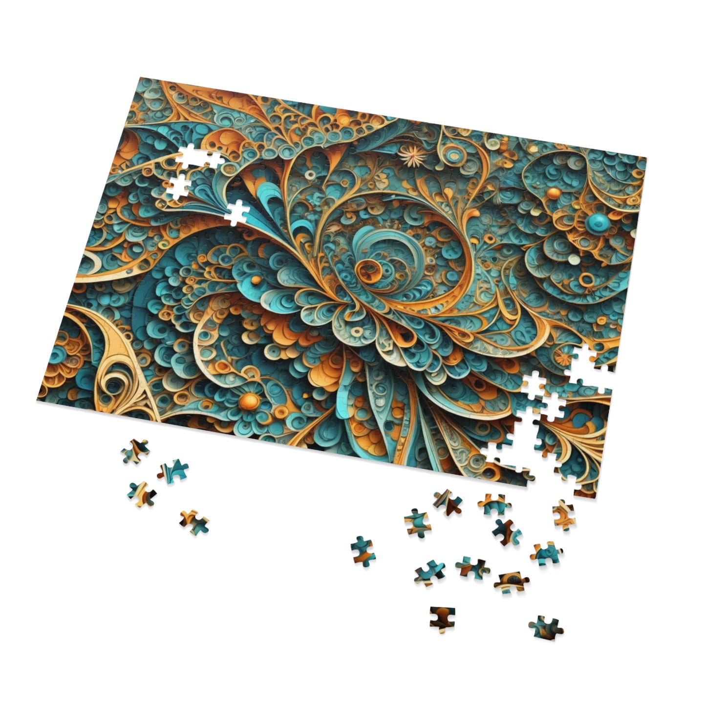 Fractal Wave Jigsaw Puzzle with Tin, upto  2000 pieces