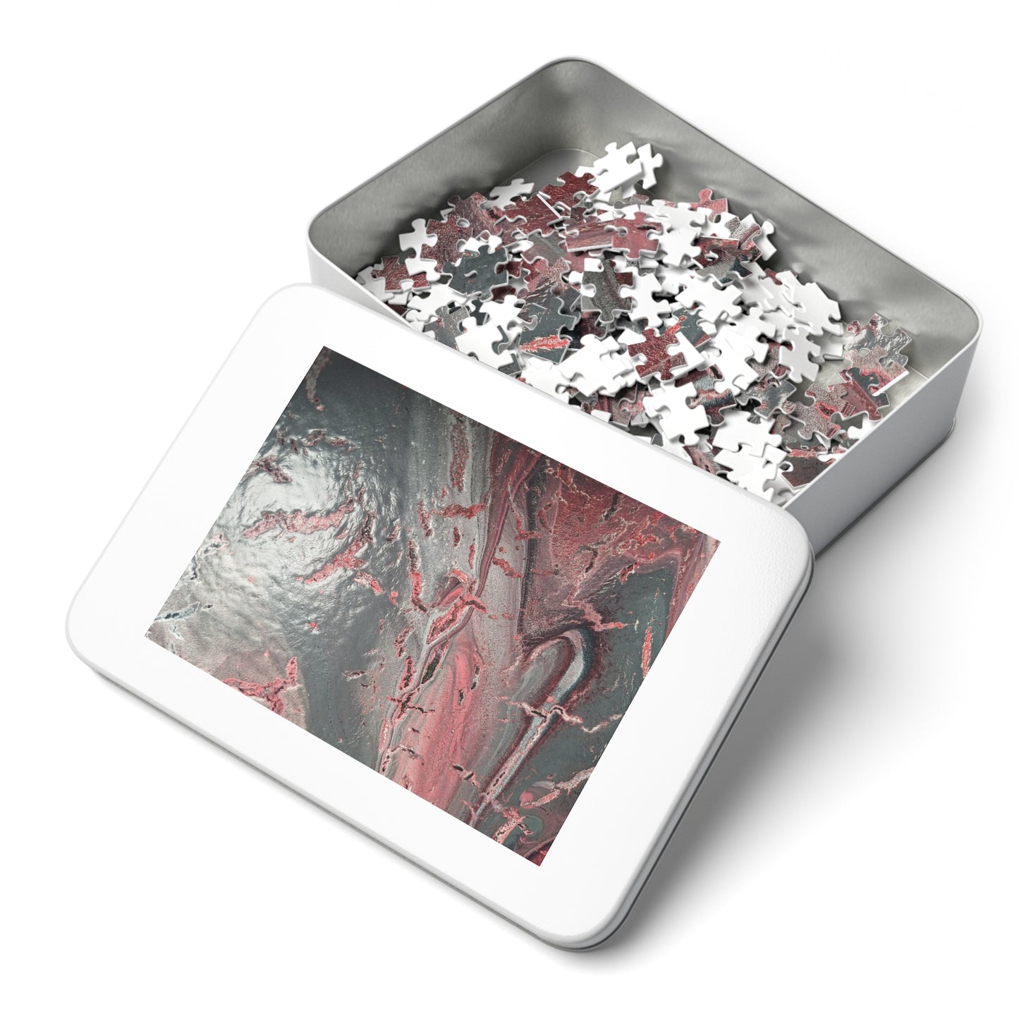Elegant Grey & Pink Jigsaw Puzzle with Tin - Upto 2000 pieces