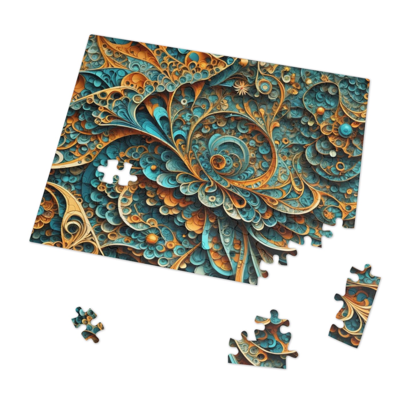 Fractal Wave Jigsaw Puzzle with Tin, upto  2000 pieces