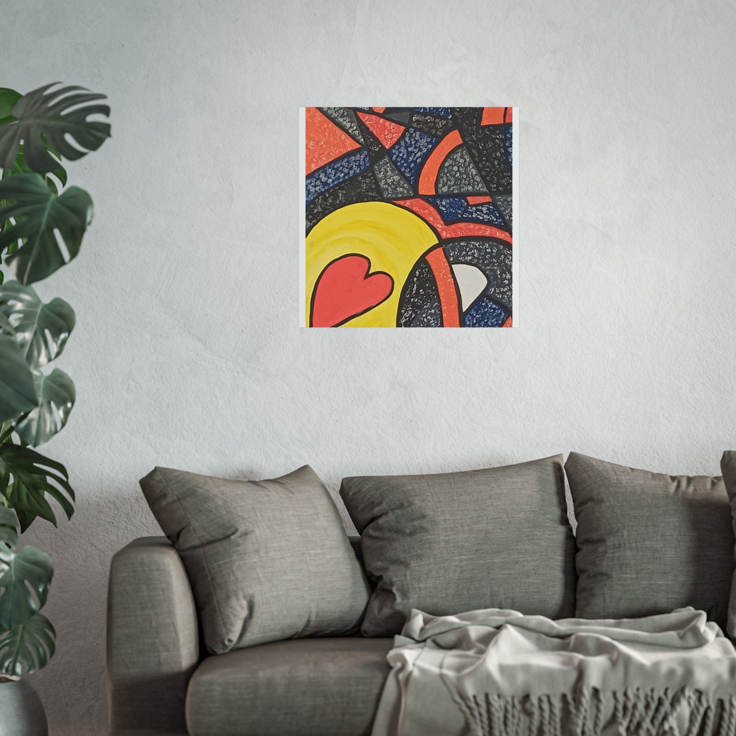 2 HEARTS. Vibrant Abstract Fine Art Print