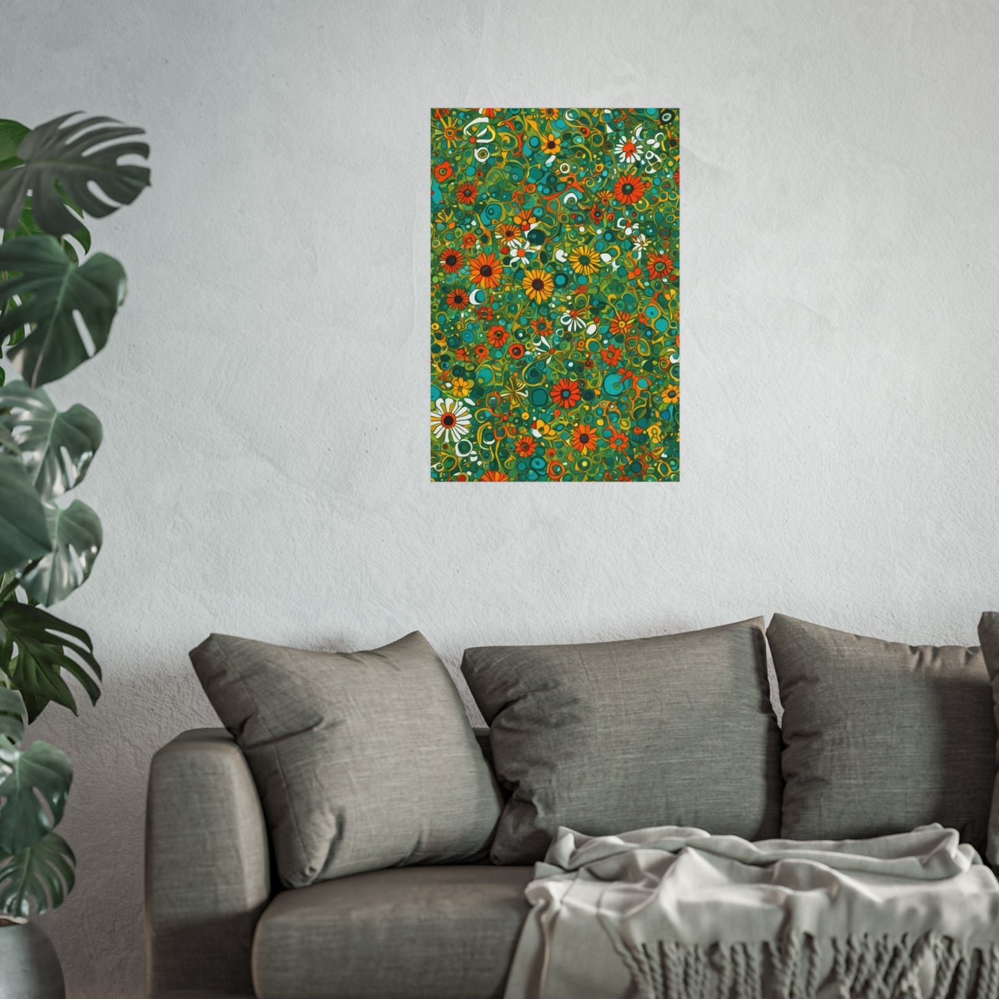 Vibrant Floral Glicée Poster. Various sizes.