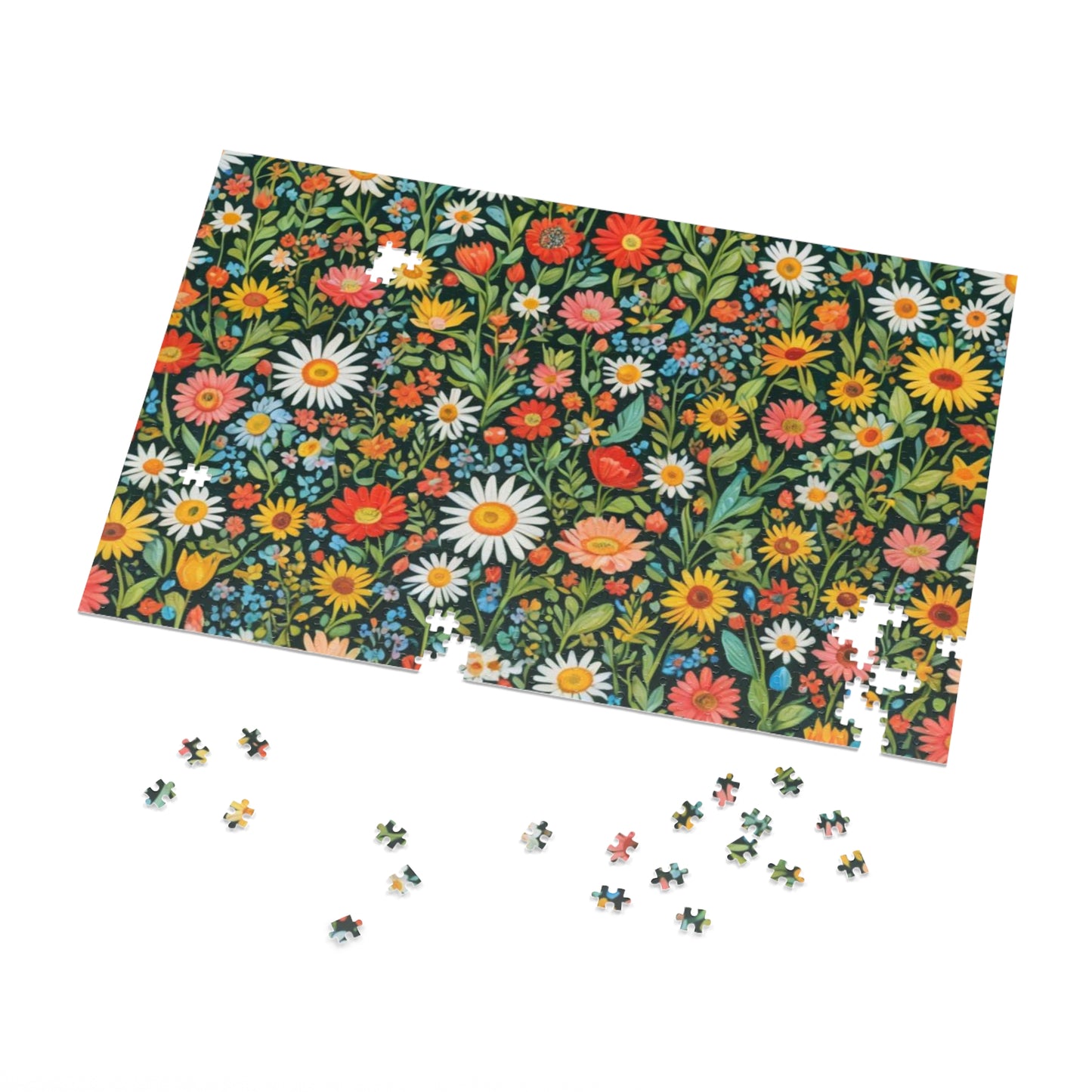 Funky Flowers Jigsaw Puzzle with Tin 30-2000 pieces